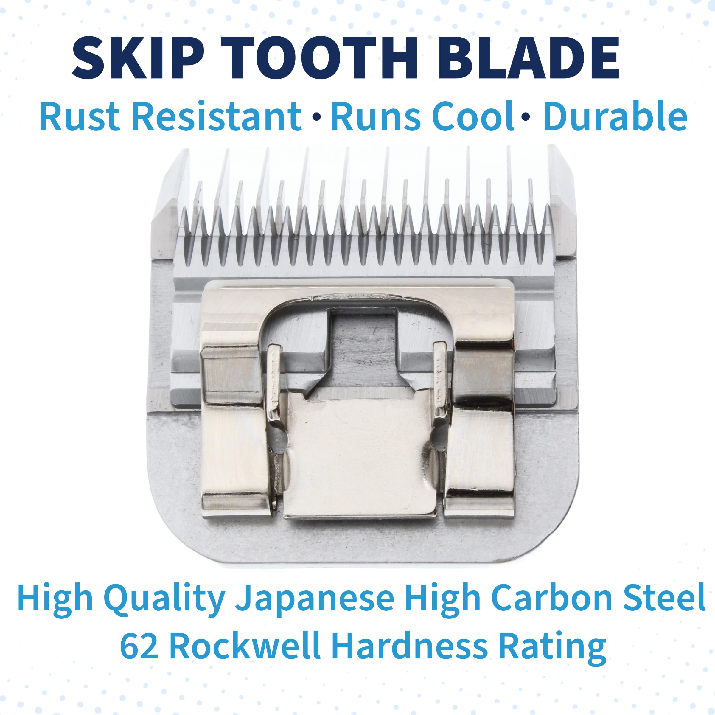 Bucchelli Skip Tooth 5 Wide Blade Dog Grooming Cuts Length 1/4'' - 6.4Mm(Japanese High Carbon Steel 5 Skip Tooth Blade Dog Groom