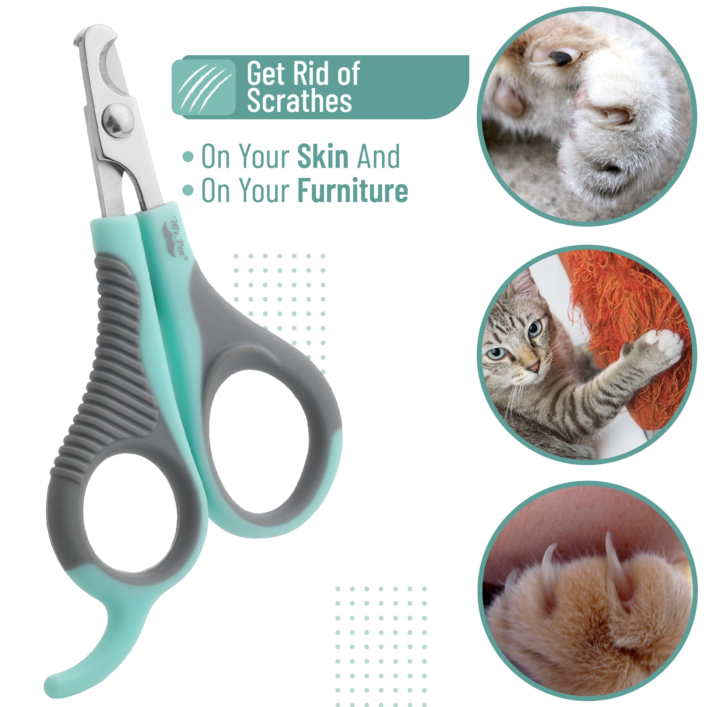 Mr. Pen- Cat Nail Clipper, Blue & Gray Cat Nail Trimmer, Cat Nail Clippers, Cat Claw Clippers, Cat Clippers For Nails, Pet Nail Clippers, Kitten Nail Clipper, Small Dog Nail Clipper Cat Claw Trimmer