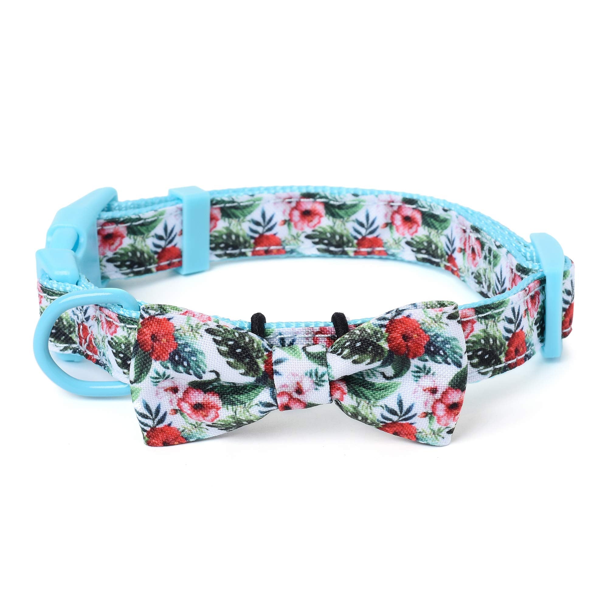 Mile High Life | Girl Dog Collars | Cute Bowtie Dog Collar | Soft Poly Cotton Fabric Collars For Small Dogs | Flower & Fruit Pat