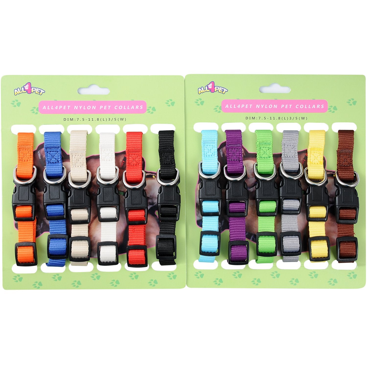 All4Pet Soft Nylon Puppy Collars Puppy Id Collars Whelping Litter Collars(Deluxe) (12/Set)