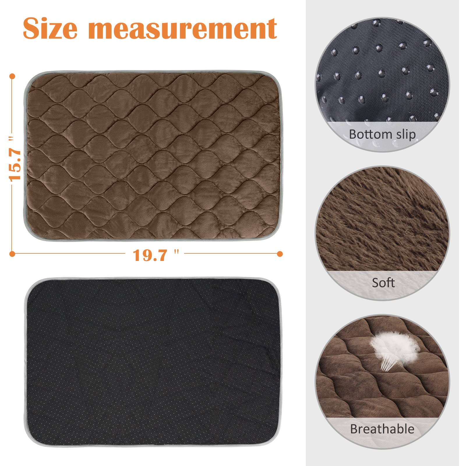 ULIGOTA Self Warming Cat Bed Self Heating Cat Mat Thermal Pet Bed Mat Self-Warming Dog Crate Pad