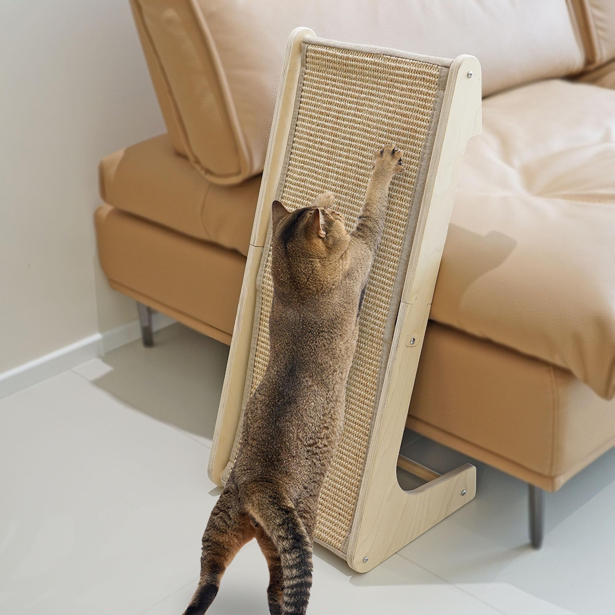 Cat Scratcher, Cat Scratching Post, L-Shape Cat Scratching Pad, 27 Inch Sisal Cat Scratching Ramp, Protecting Furniture Cat Scra