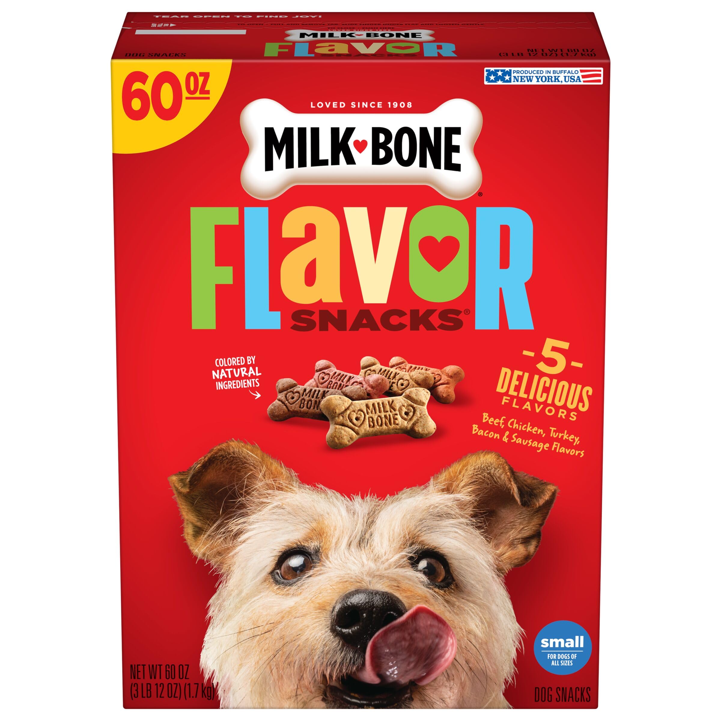 Milk-Bone Flavor Snacks Small Dog Treats, 60 Ounce (Pack of 3)