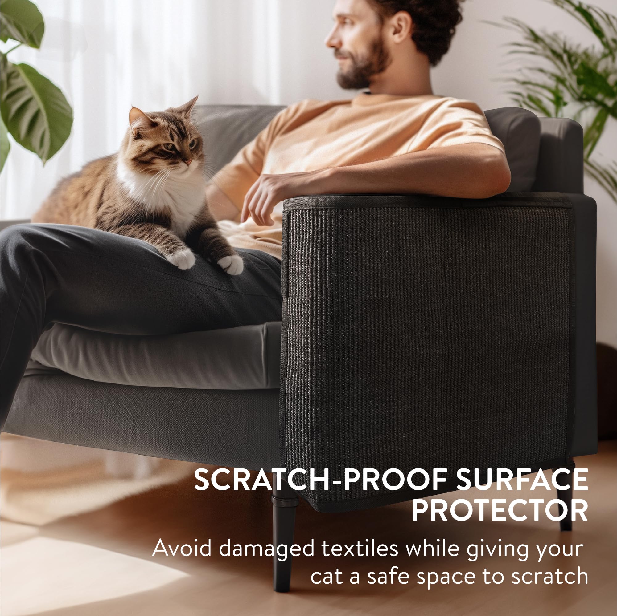 Navaris Cat Scratch Mat Sofa Protector - Natural Sisal Furniture Protector Scratching Pad For Cats - Scratch Carpet For Couch, S