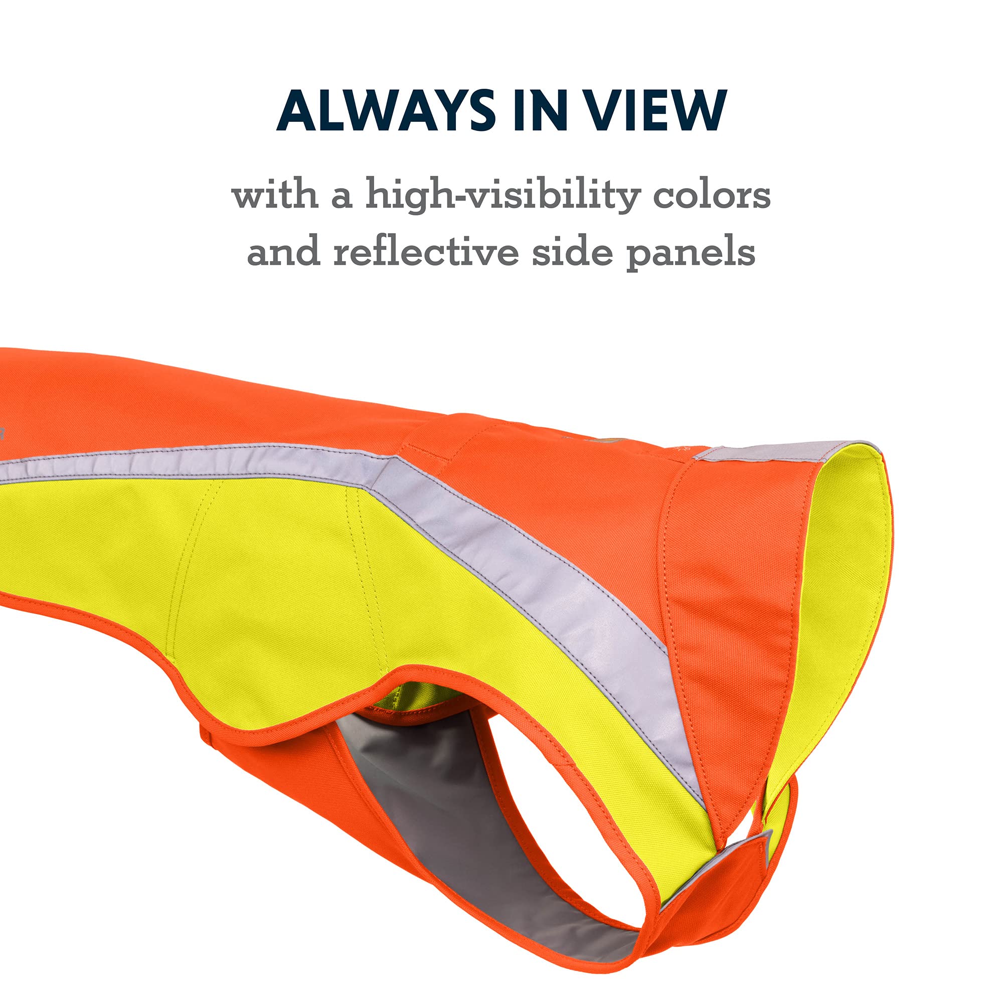 Ruffwear, Lumenglow High-Vis Dog Jacket, High-Visibility Protection for Day and Night, Blaze Orange, X-Large