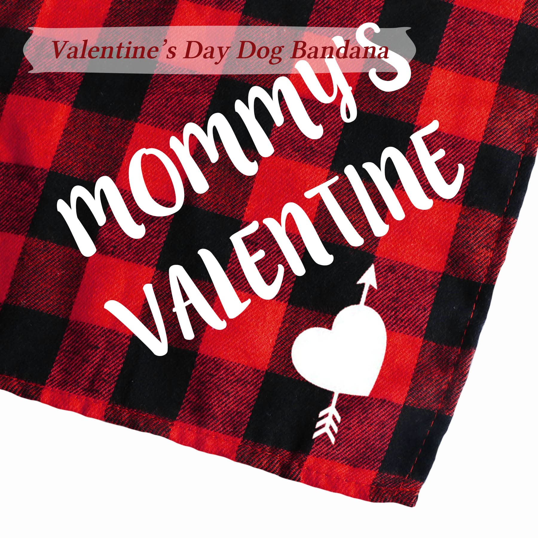 Stmk 2 Pack Valentines Dog Bandanas, Dog Valentines Bandana For Small Medium Large Dogs (Red, Free Kisses & Mommy'S Valentine)