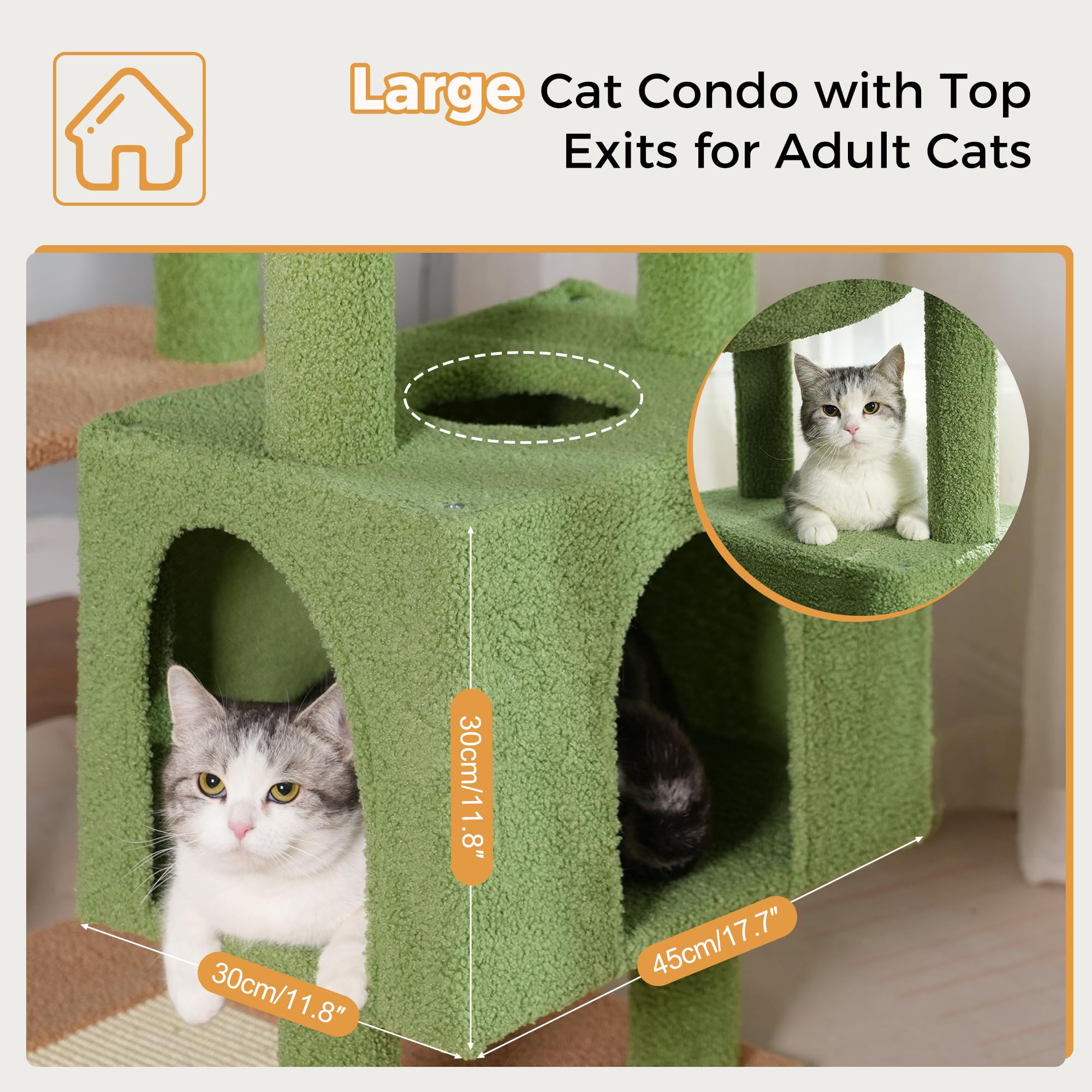 Meowrista Tall Cat Tree For Indoor Cat Large Adults 54   /72    Cat Tower With Enlarge Hammock21.6X17.7   Spacious Cat Condo Hou