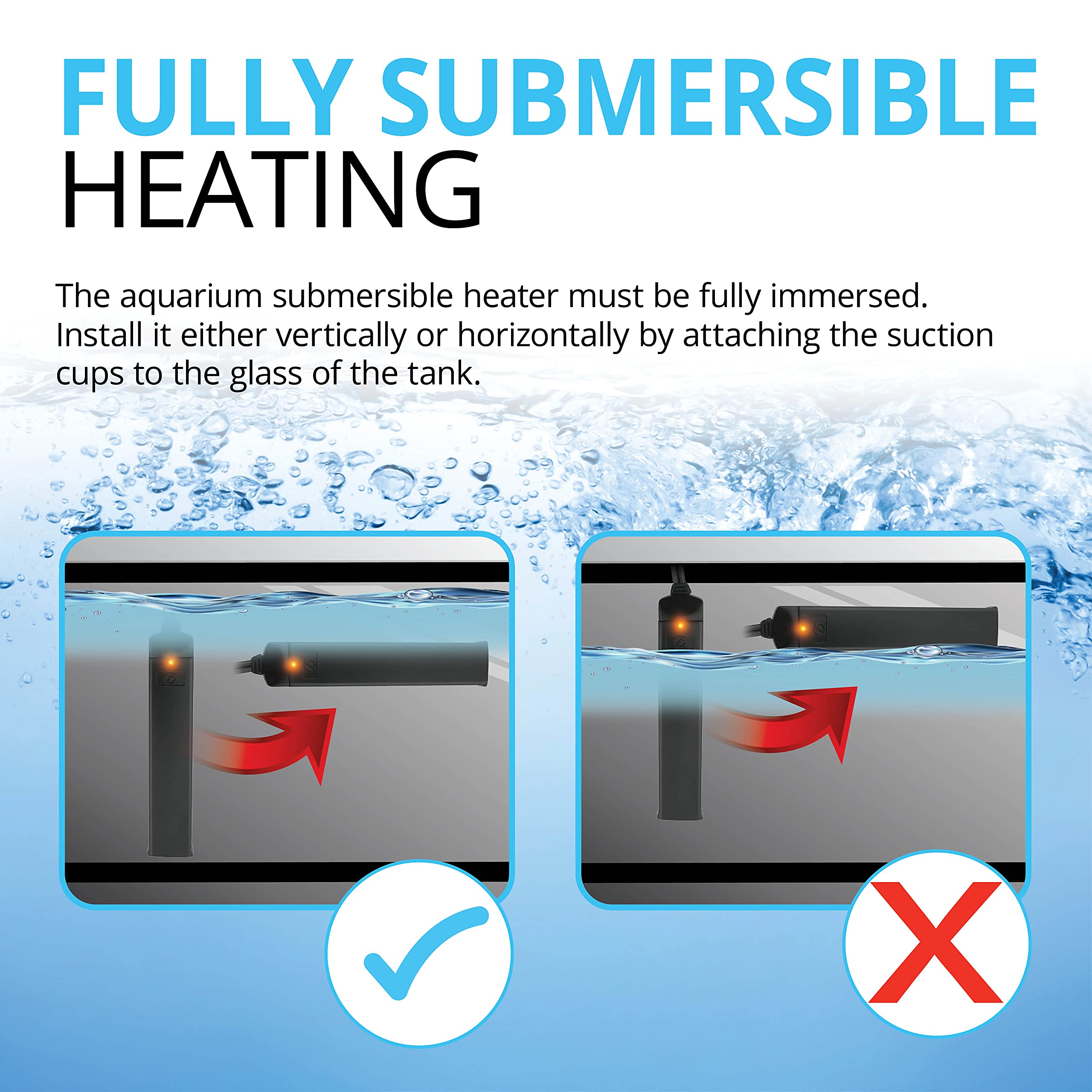 Fluval P50 Submersible Aquarium Heater – 50W, Preset 76-78°F For Freshwater & Saltwater Tanks Up To 15 Gal, Shatterproof, Fully Submersible, Led Indicator, Durable & Safe Fish Tank Heater