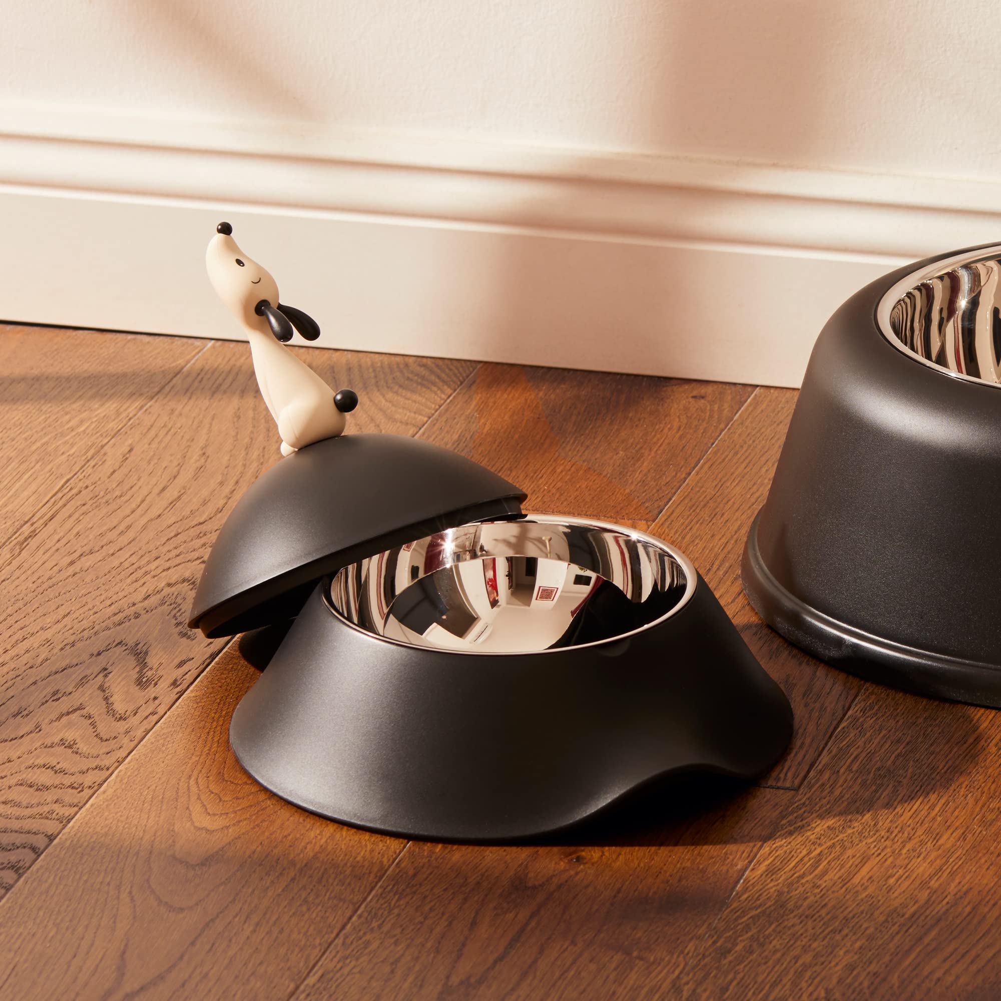 Alessi AMMI19 B Dog Bowl - Black Plastic Pet Dish, Stylish & Durable