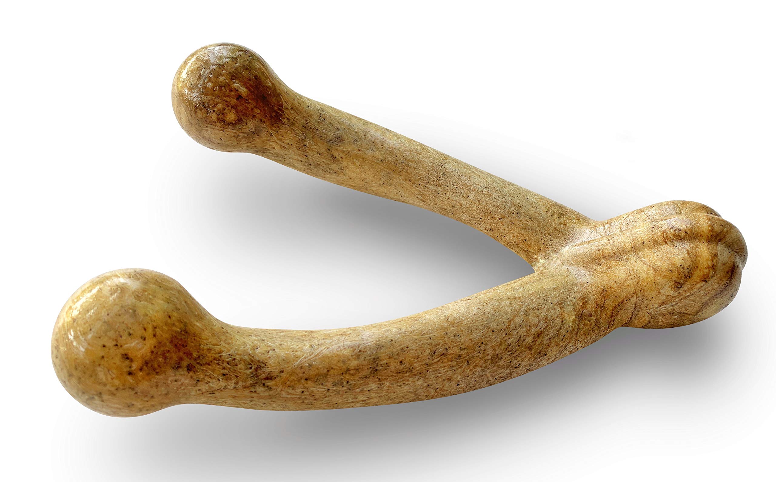 Pet Qwerks Wishbone Barkbone - Nylon Chew Toy For Aggressive Chewers - Peanut Butter Flavor - 5.38'