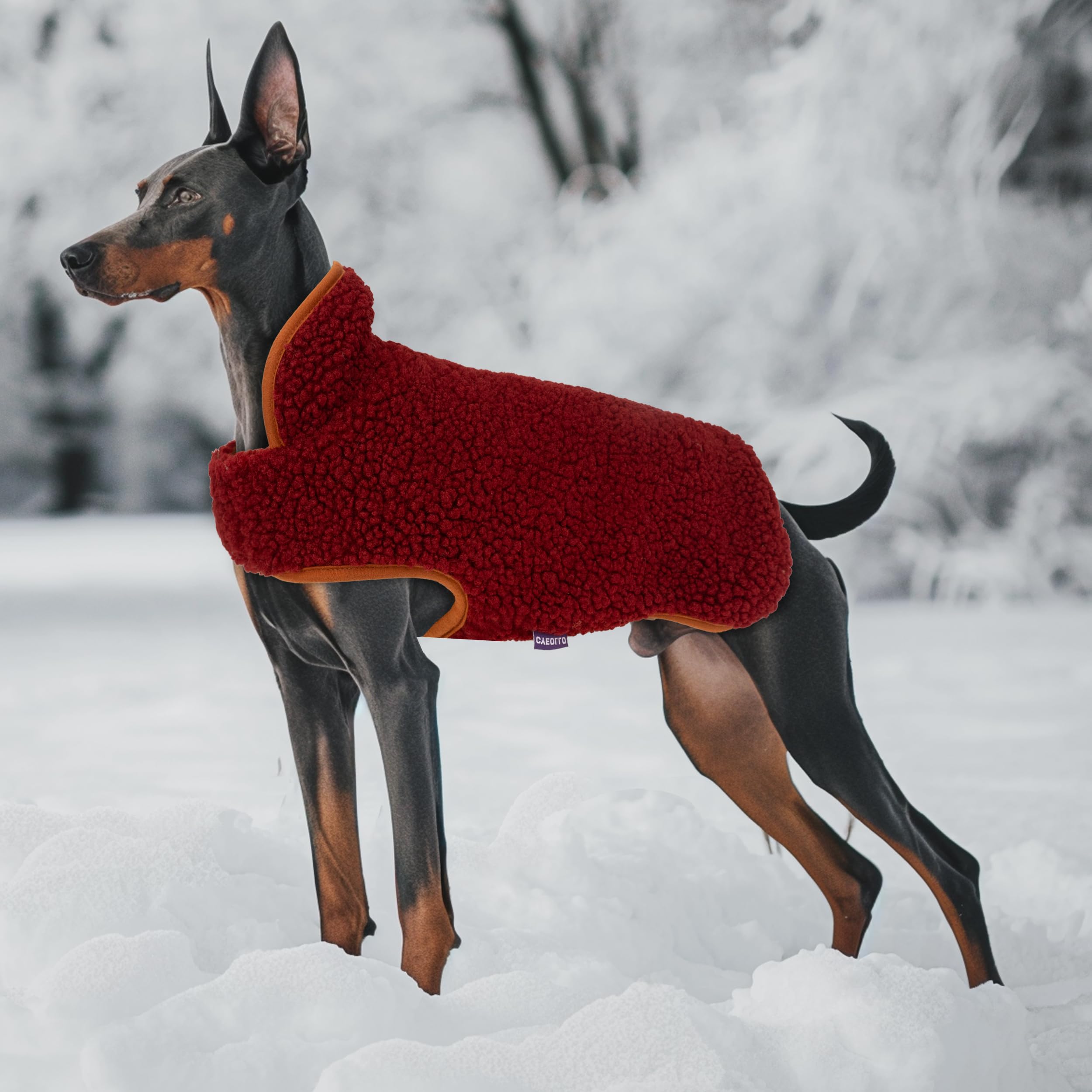 Cyeollo Warm Dog Coat Fleece Sherpa Winter Sweater, Turtleneck Jacket Vest For Large Dogs, Soft Reversible Coat For Cold Weather
