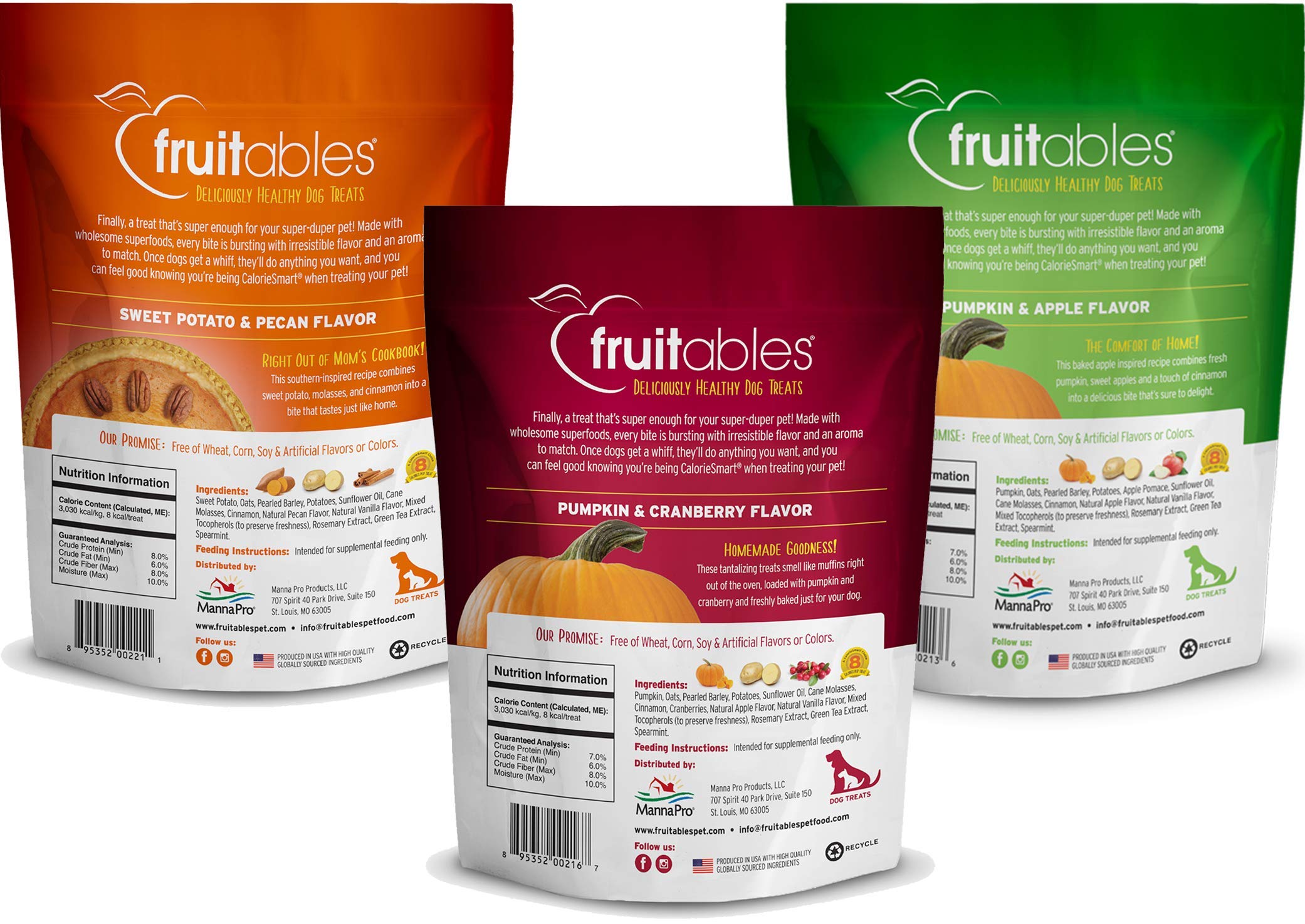 Fruitables Pumpkin Dog Treats, Variety Pack Of 5