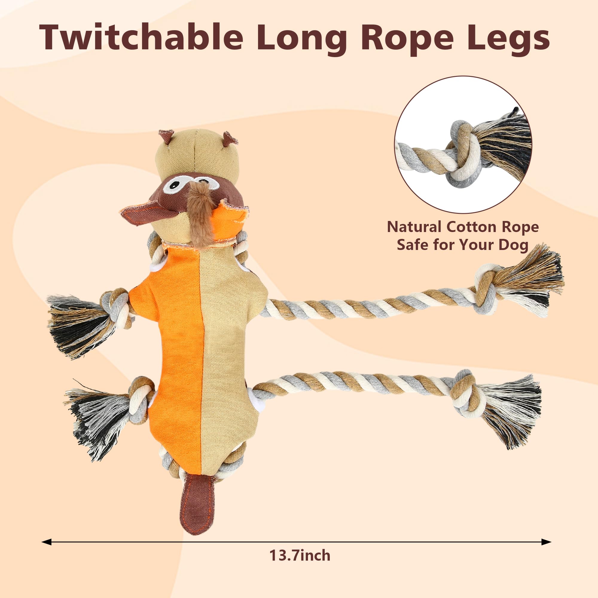 IOKHEIRA Indestructible Dog Toys for Aggressive Chewers, Squeaky Orange Donkey, Tough Chew Toy for Large Dogs and Puppies