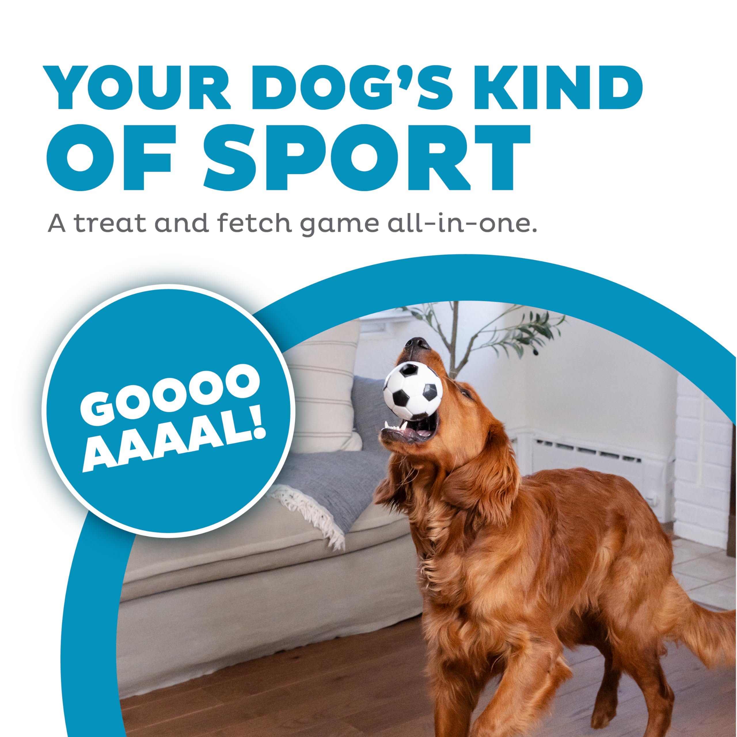 Outward Hound Sport Ballz Soccer Ball Durable Treat-Dispensing Fetch Ball Dog Toy