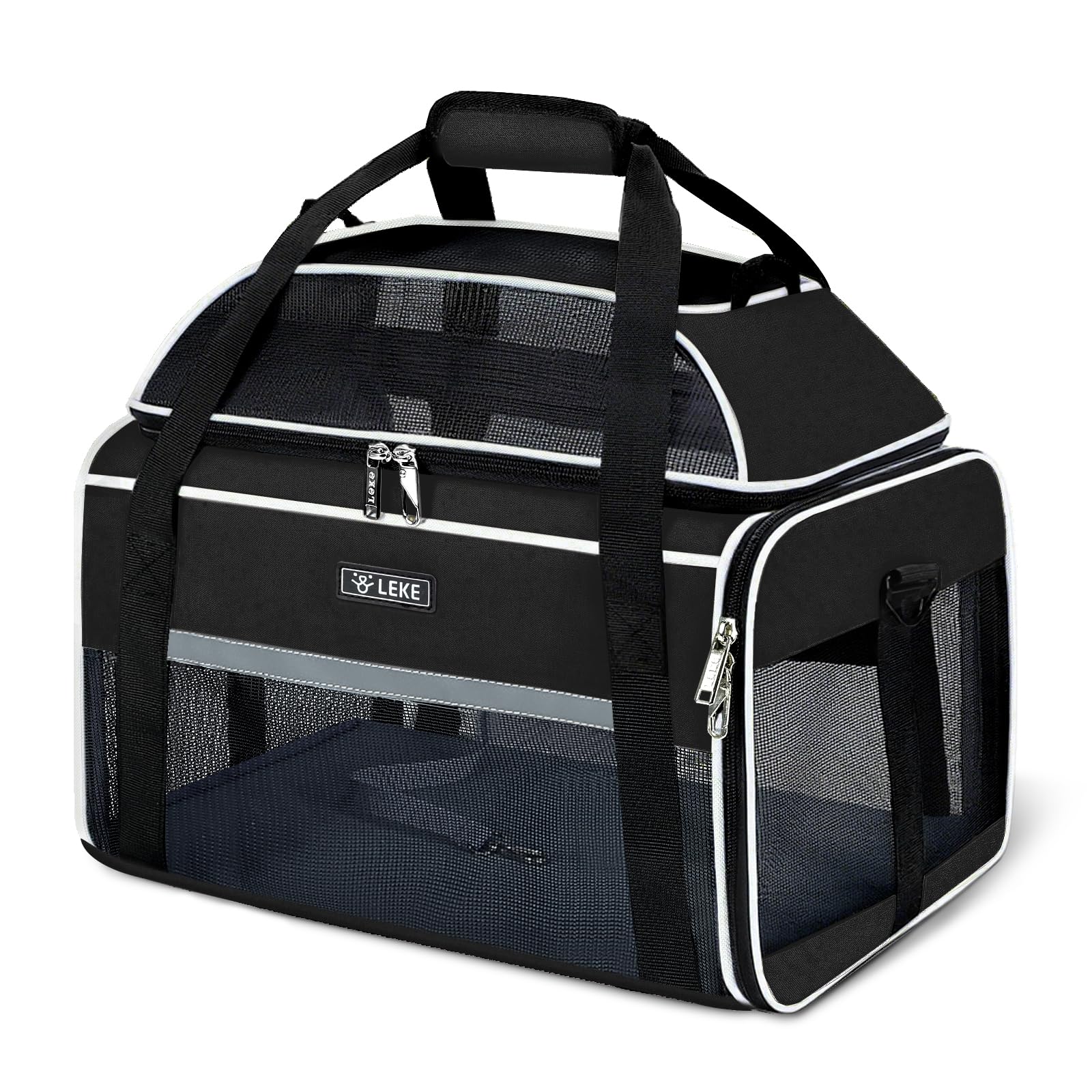Lekereise Top-Expandable Pet Carrier 18x11x11Inch Delta American United Airline Approved Soft Sided Underseat to 15lbs Travel Ca