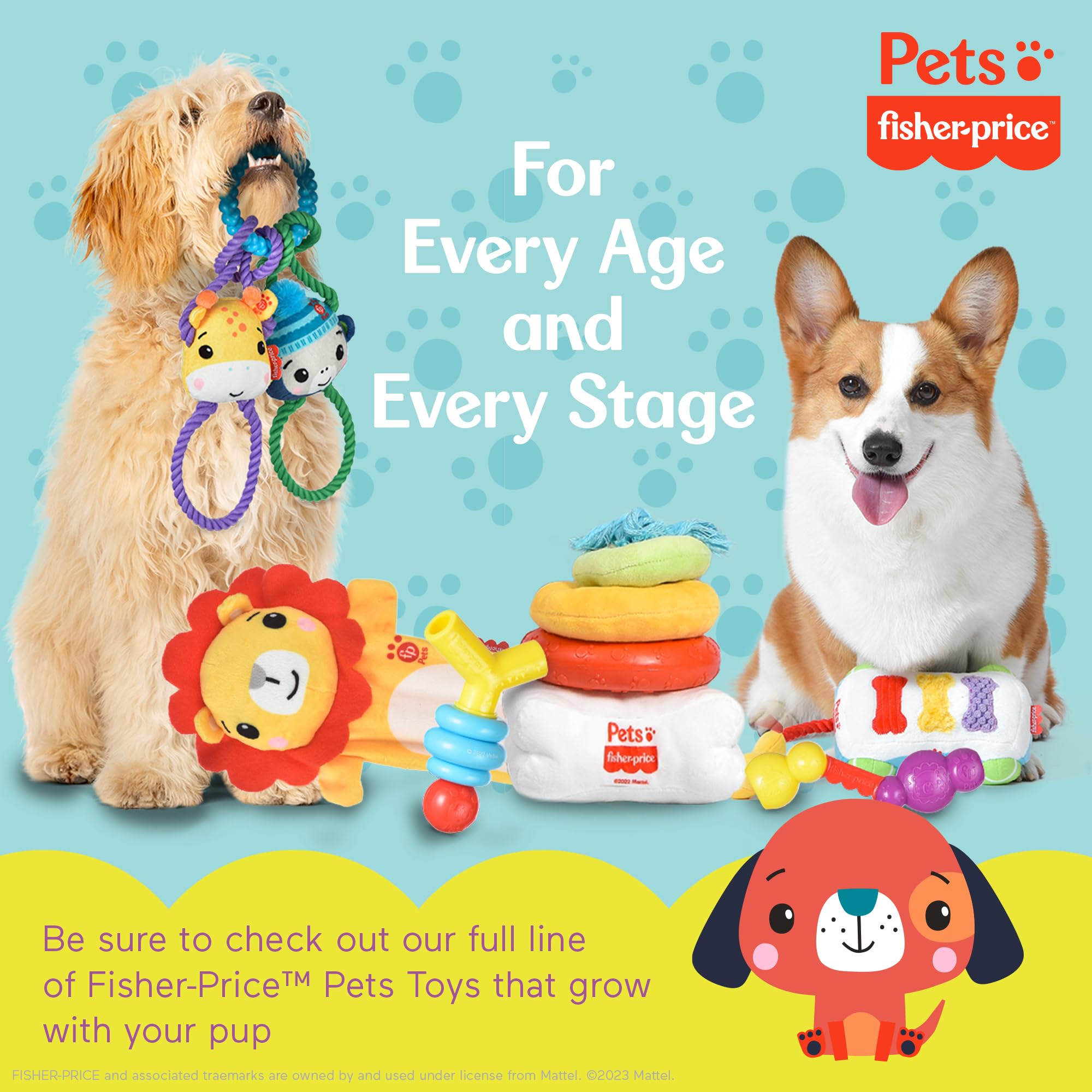 Fisher-Price For Pets Sound-Bites Plush Toy Xylophone For Puppies, Sounds Desensitize Pups To Noises - Noise-Making Chew Toy For Puppies - Multifunctional Dog Toy