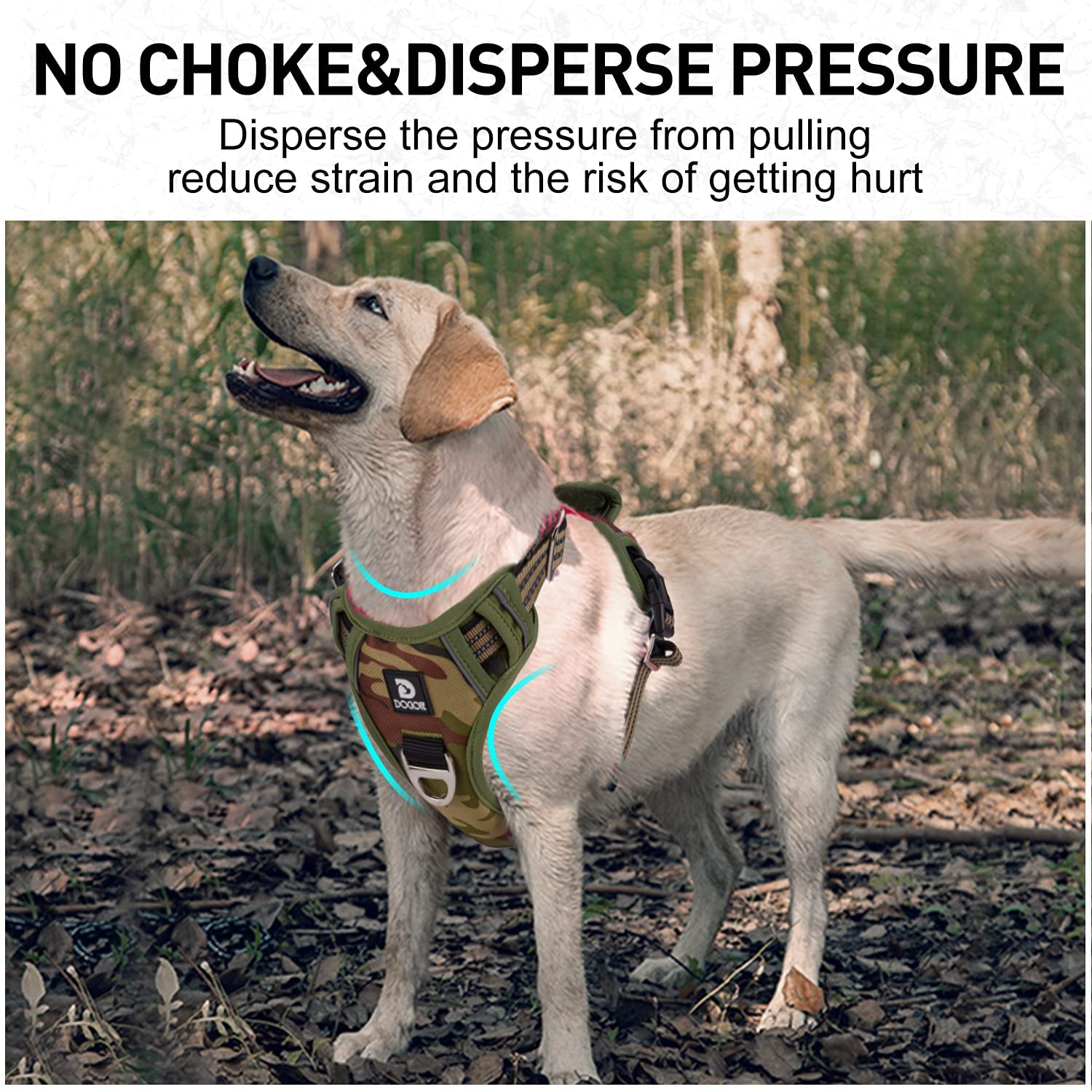 Dog Harness For Medium Sized Dog No Pull Dog Harness For Large Dogs With Handle 2 Metal Leash Clips, Adjustable Reflective Puppy