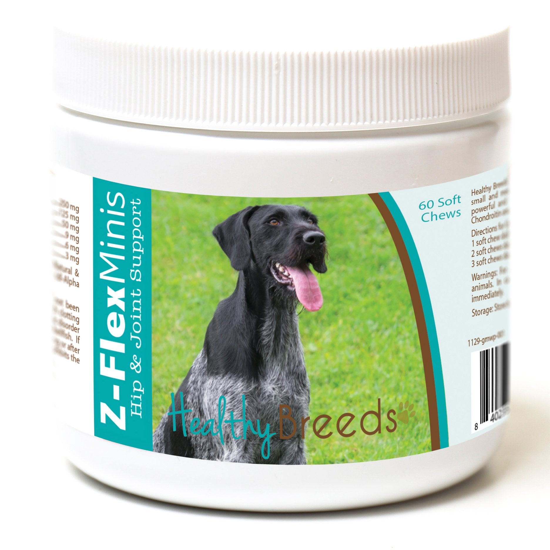 Healthy Breeds German Wirehaired Pointer Z-Flex Minis Hip and Joint Support Soft Chews 60 Count