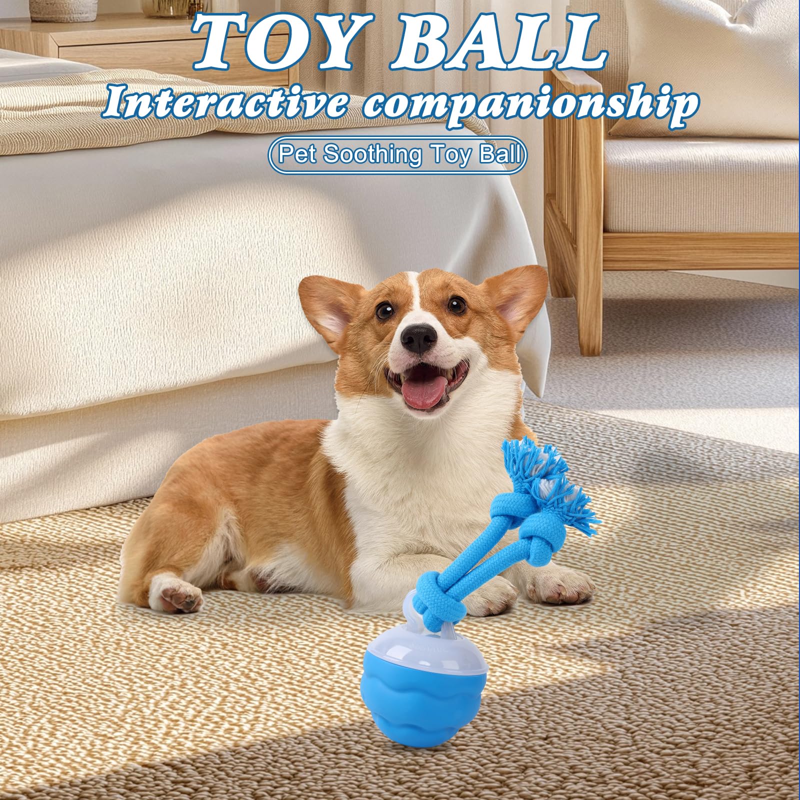 Cotgot Barkzys Powertail 2.0 Interactive Dog Toy, Automatic Rolling Ball With Squeaker, For Small Medium Large Dogs