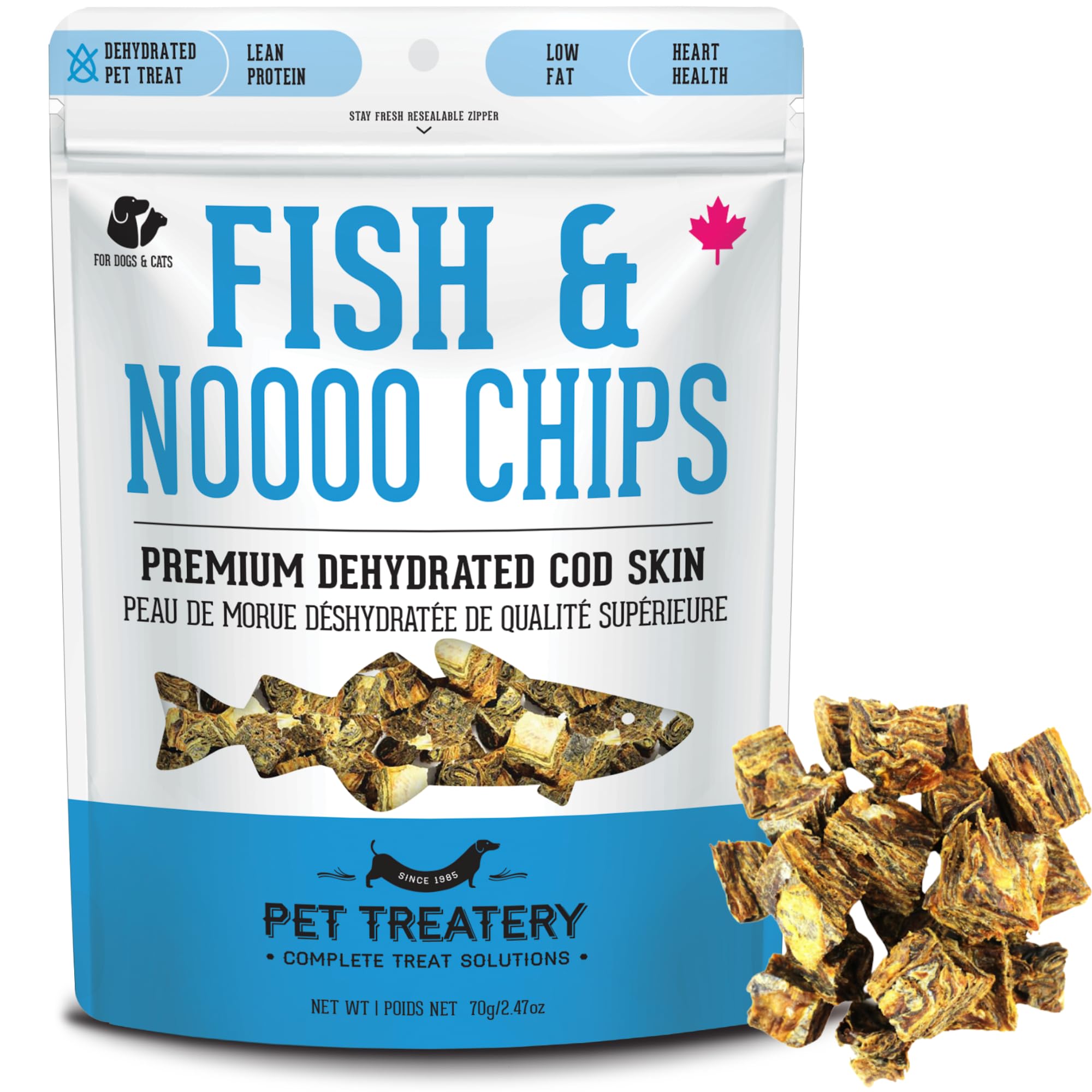 The Granville Island Pet Treatery Dehydrated Cod Skin for Dogs & Cats (2.5 oz, Pack of 1) - Dehydrated Single Ingredient Dog Tre
