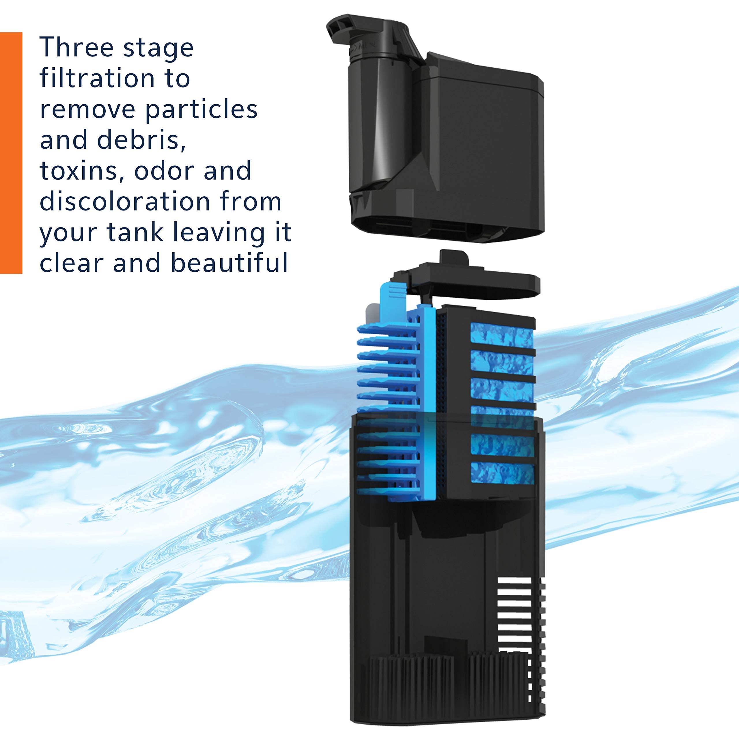 Aqueon Submersible Internal Aquarium Filter, At10 Gallons