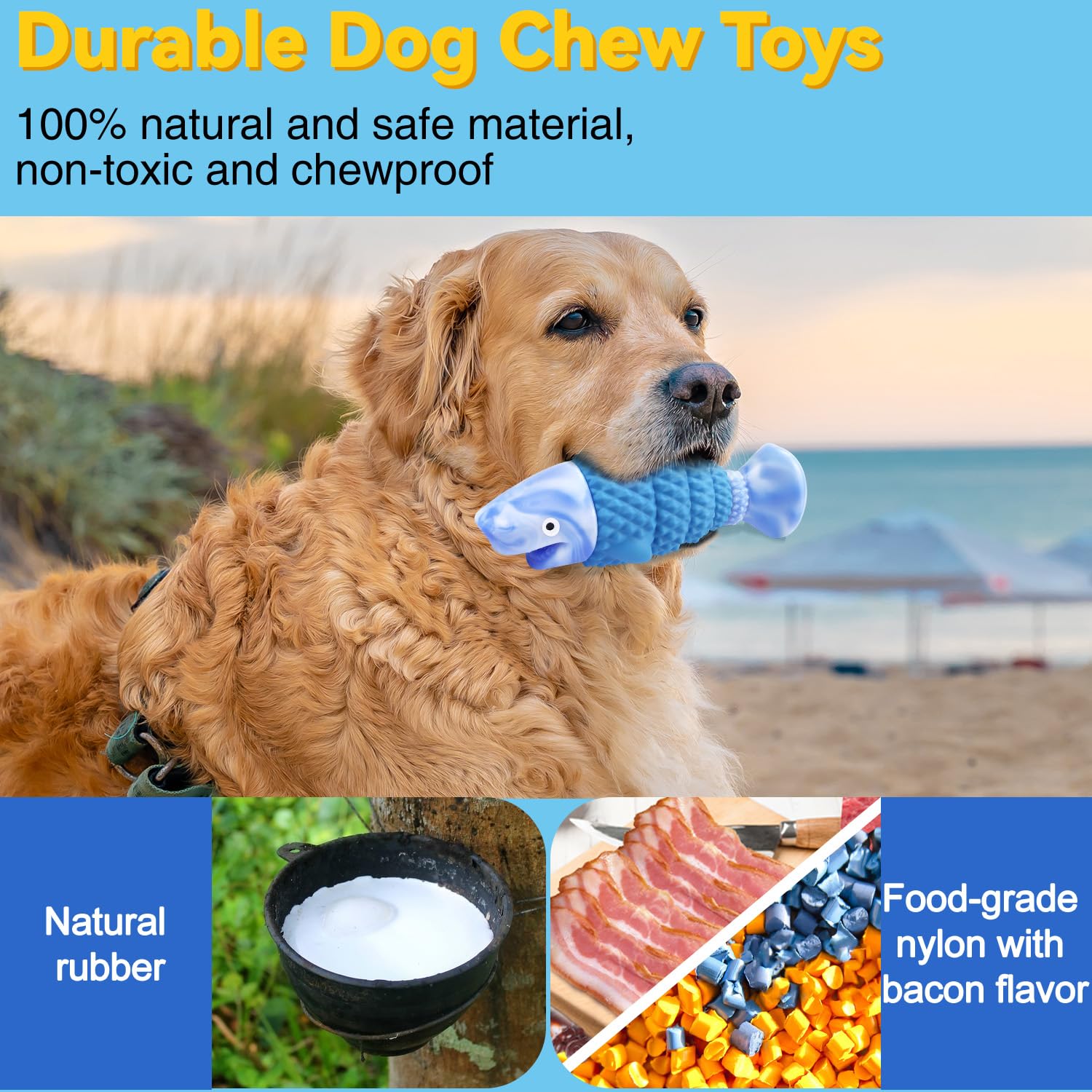 Boyoyo Tough Dog Toys For Aggressive Chewers Large Breed, Durable Dog Chew Toys To Reduce Pet Anxiety And Boredom