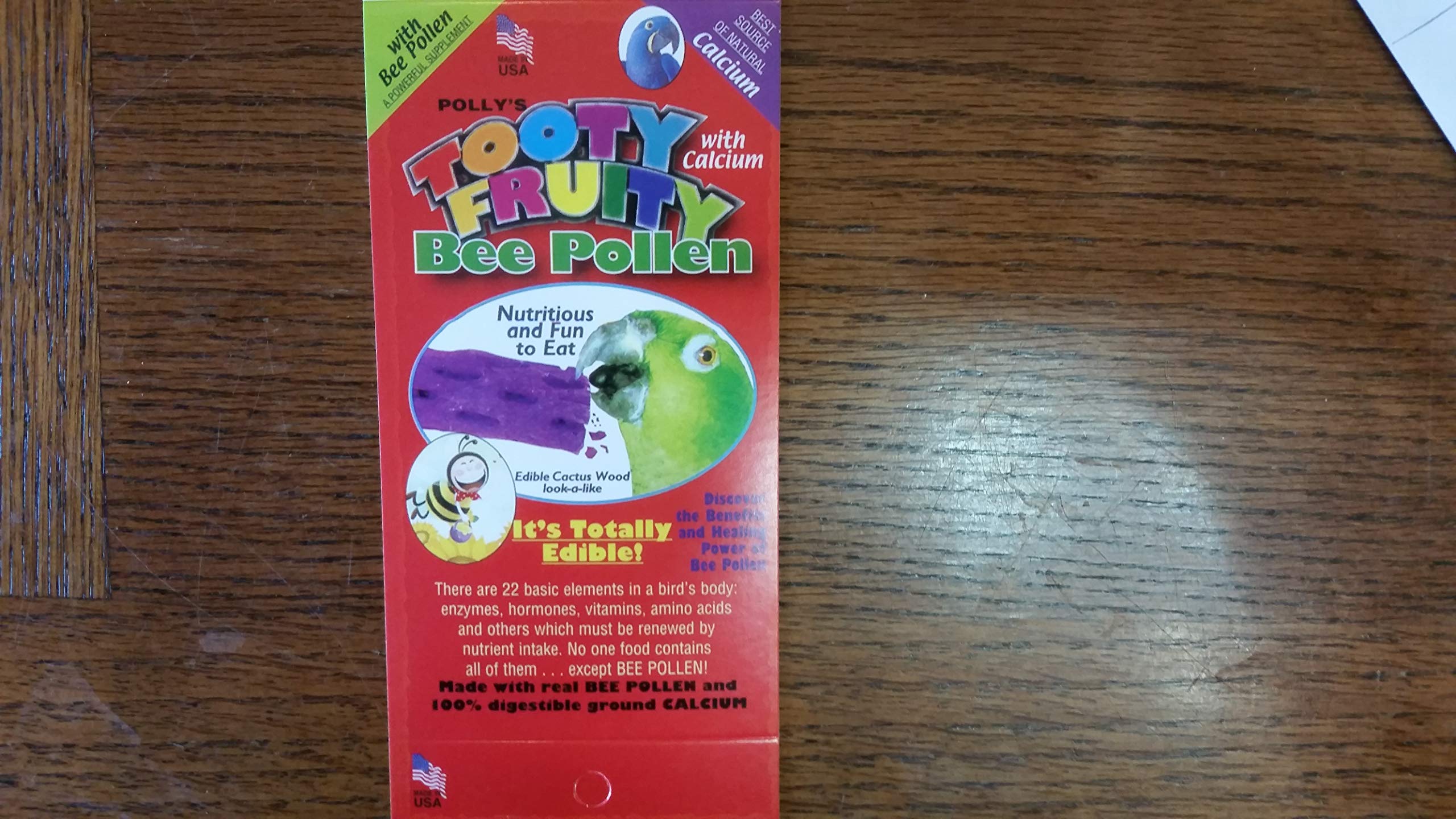Polly'S Tooty Fruity Pollen Bird Perch, Medium (Assorted Flavor)