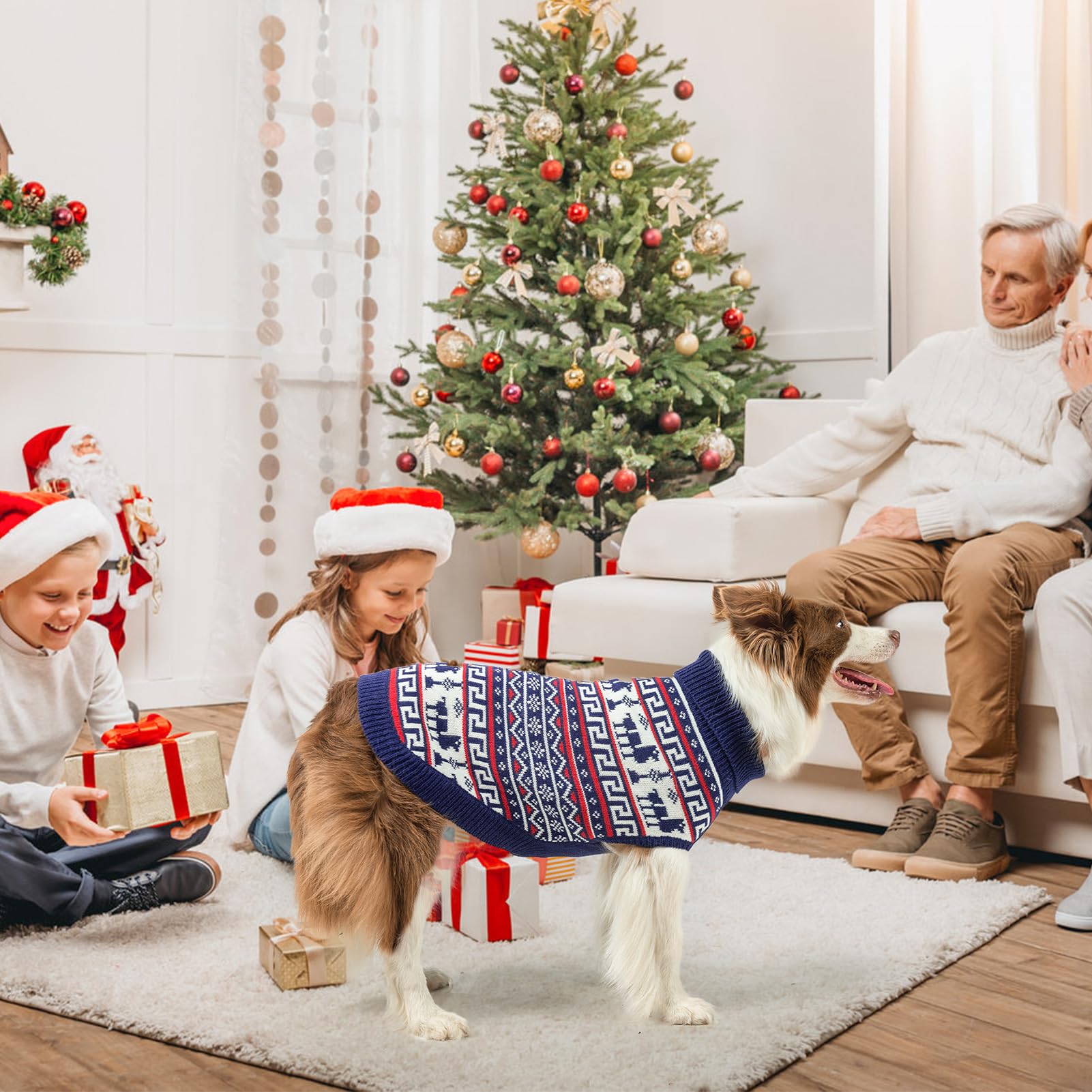 Scenereal Dog Sweater For Small Medium Size Dog Girls Boys, Turtleneck Pullover Winter Dog Clothes, Christmas Dog Outfits, Pet S