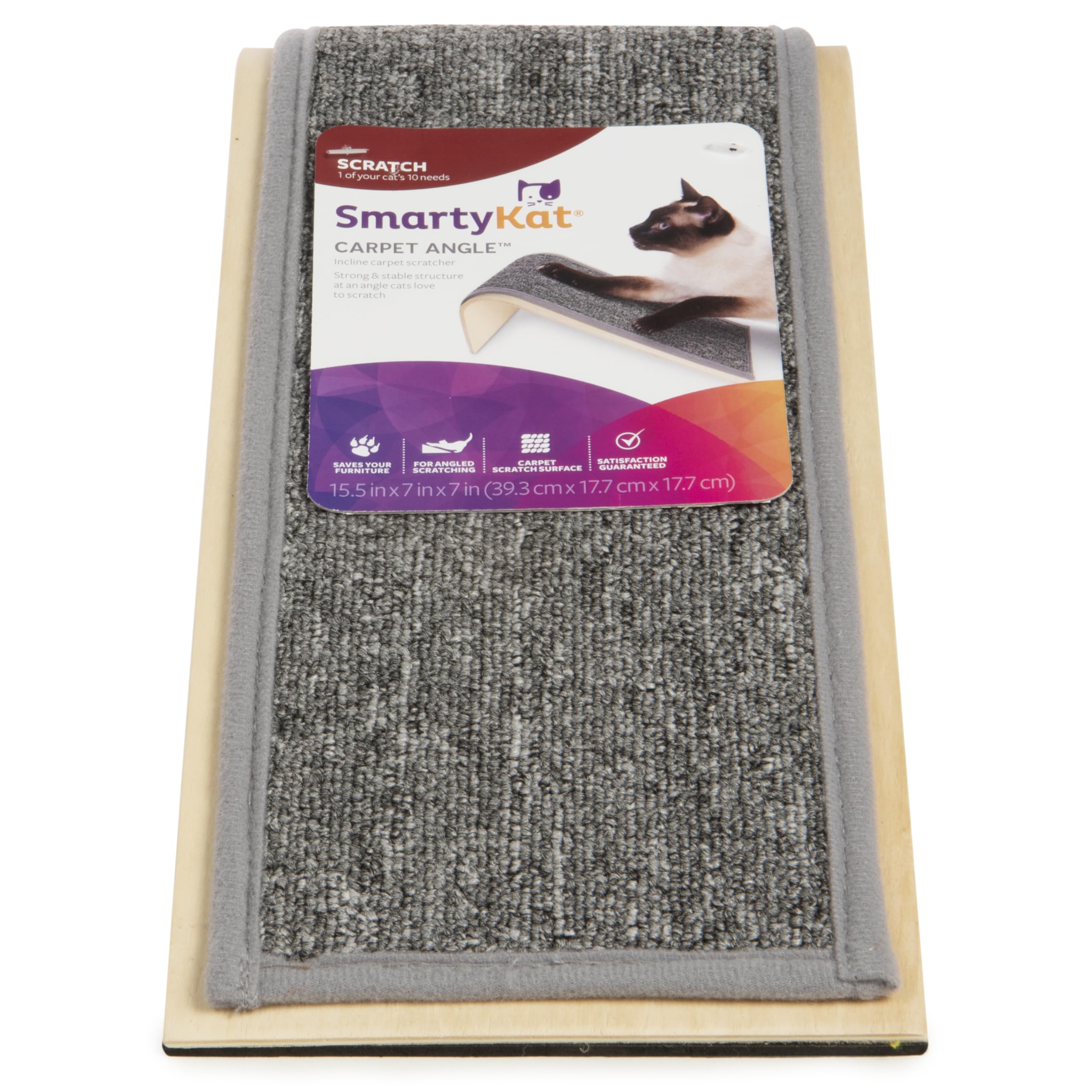 Smartykat Carpet Angle Scratch Ramp - Gray, One Size