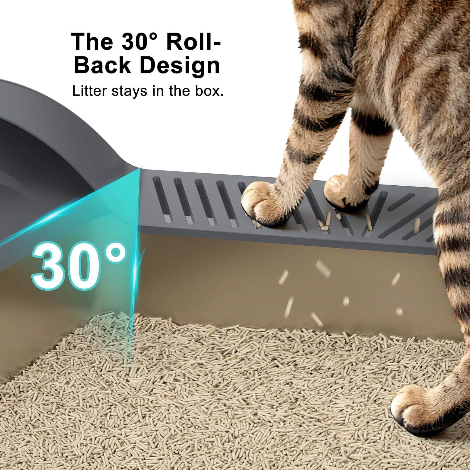 AIPERRO Stainless Steel Litter Box Extra Large for Big Cats and Multi-Cats | Jumbo Extra Large Metal Cat Box with High Sided Lid