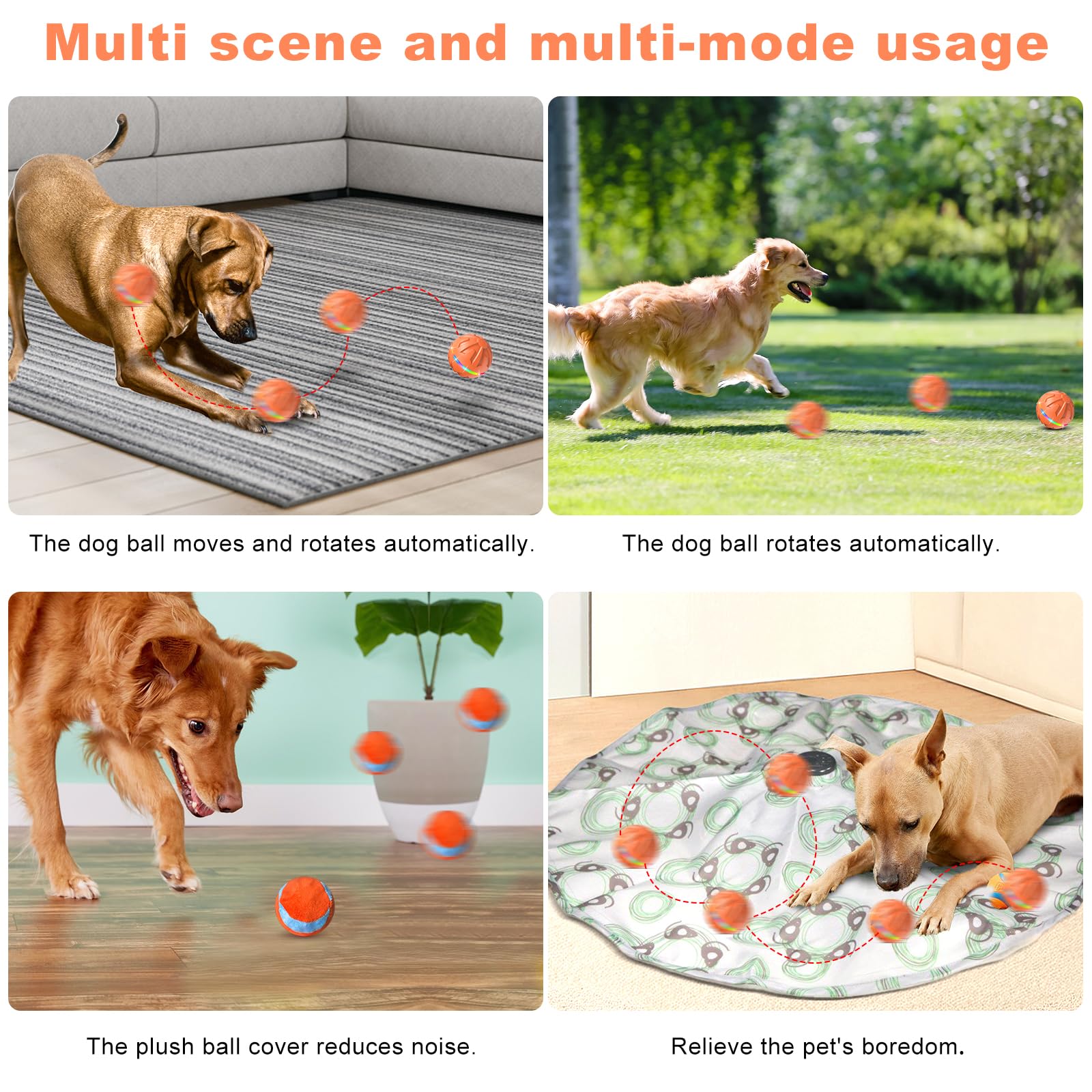 Bolpetizo Interactive Dog Toys Ball Ultra Ball Dog Toy, Active Rolling Ball With Remote Control Led Light, Durable Rubber Peppy