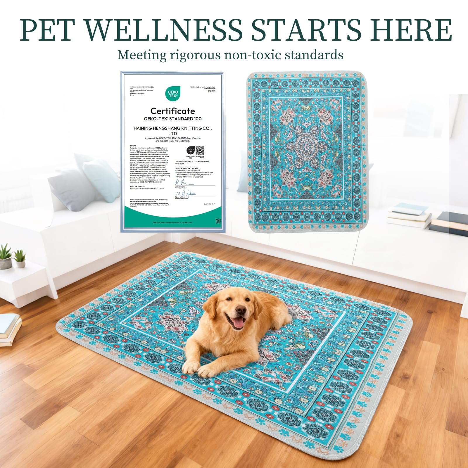 Homimp Washable Pee Pads for Dogs, 2 Pack Reusable Puppy Pads Waterproof, Absorbent and Leakproof Dog Pee Pads, Non Slip Puppy T