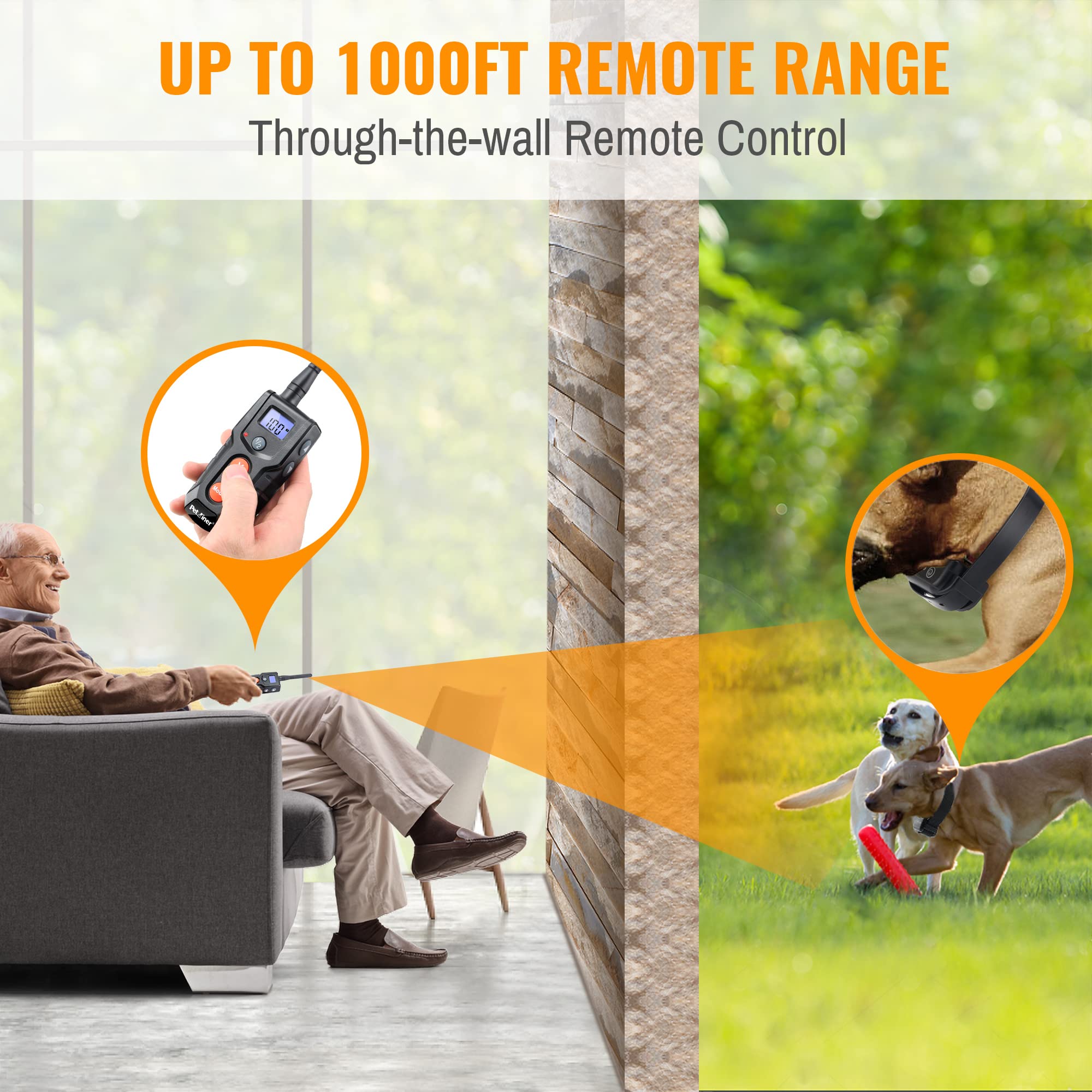 Dog Training Collar With Remote - Advanced Rechargeable Training Collar For Dogs,Easy To Carry & Fits In Your Pocket,100% Waterproof Trainer