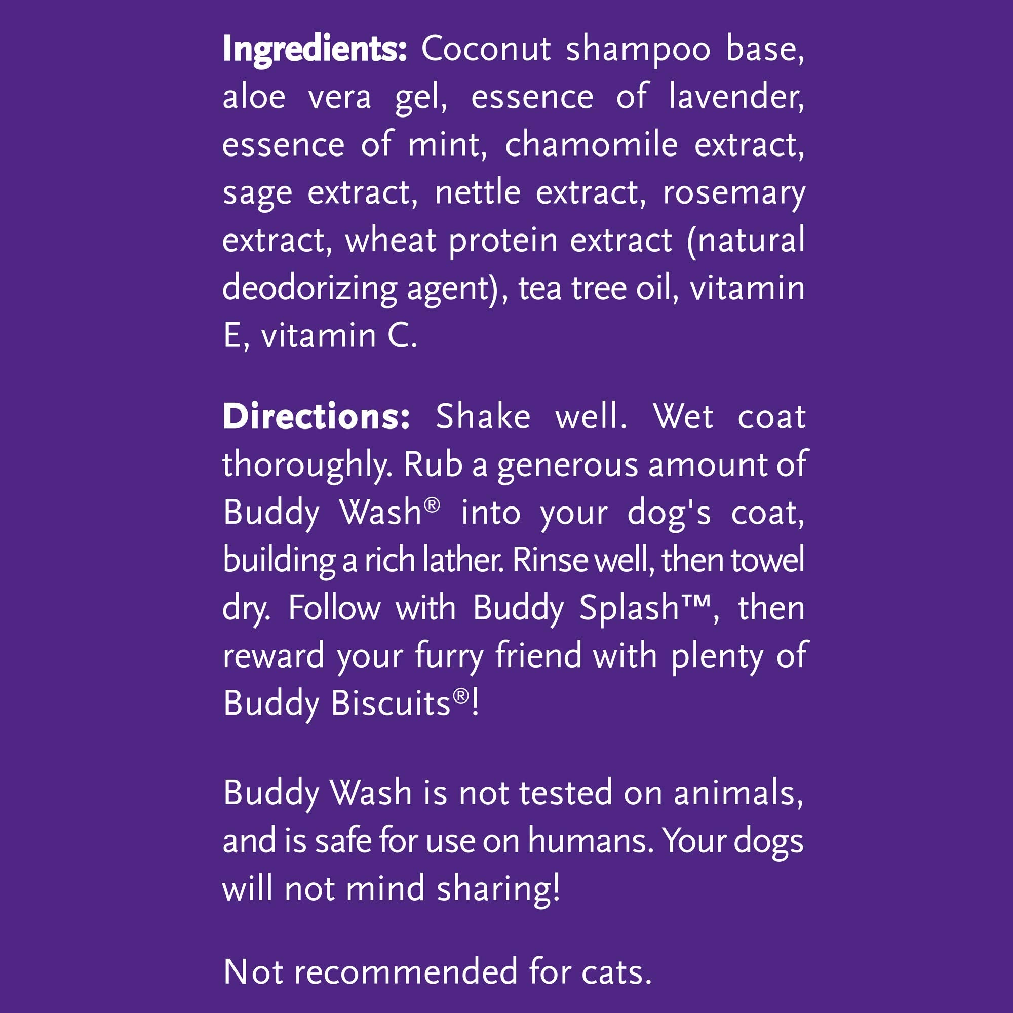Buddy Wash 2-In-1 Dog Shampoo And Conditioner For Dog Grooming, Lavender & Mint, 16 Oz. Bottle