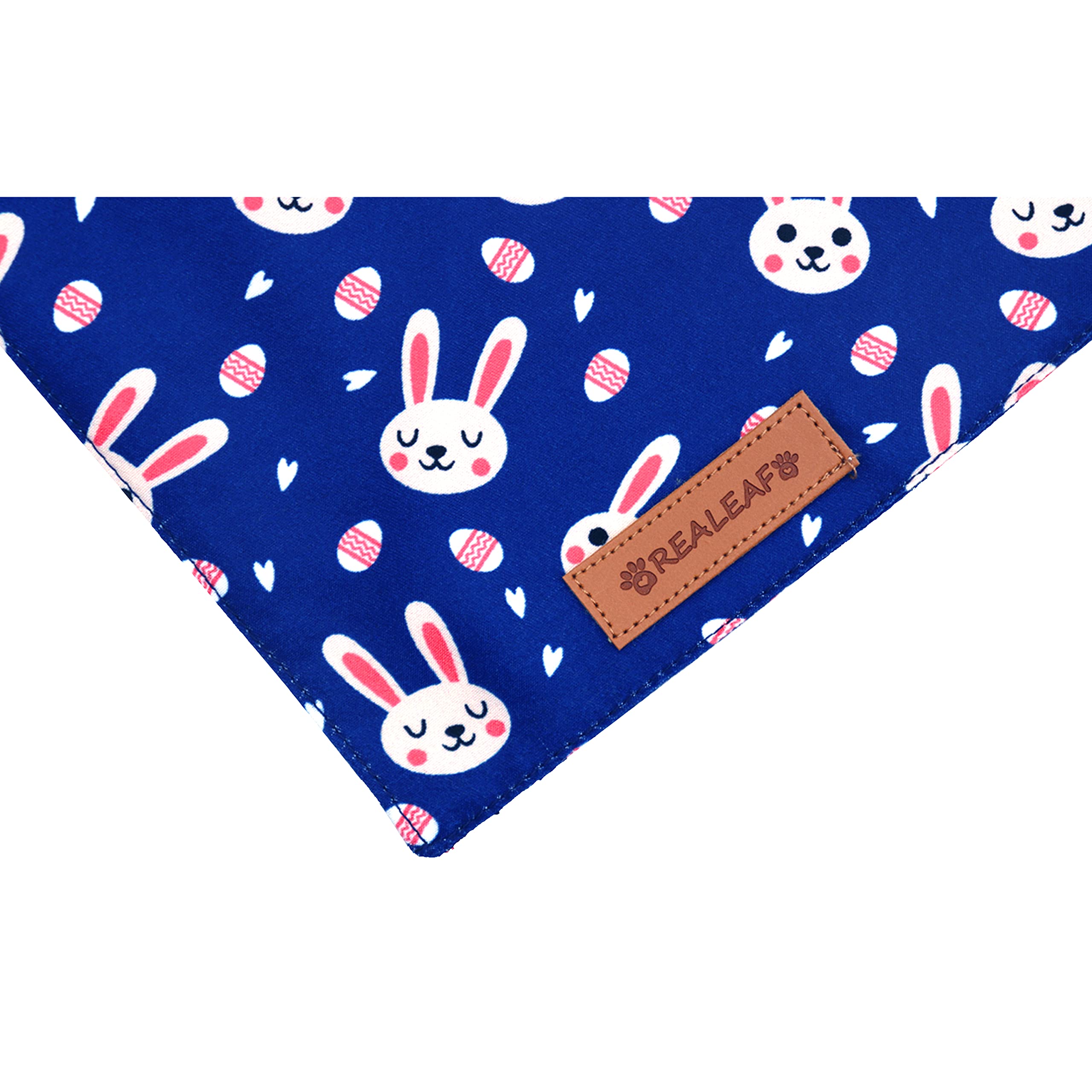 Realeaf Easter Bandanas 2 Pack, Triangle Reversible For Boy And Girl, Premium Durable Fabric, Multiple Sizes Offered Pet Scarf F
