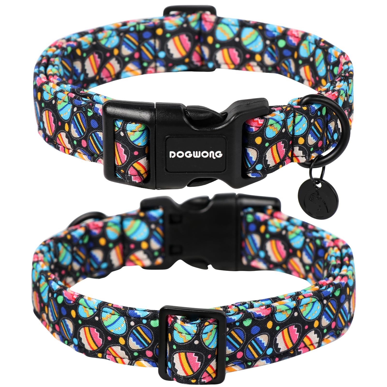 Dogwong Easter Dog Collar, Black Egg Dog Collar Soft Durable Adjustable Costume Cute Easter Puppy Collar For Small Medium Large