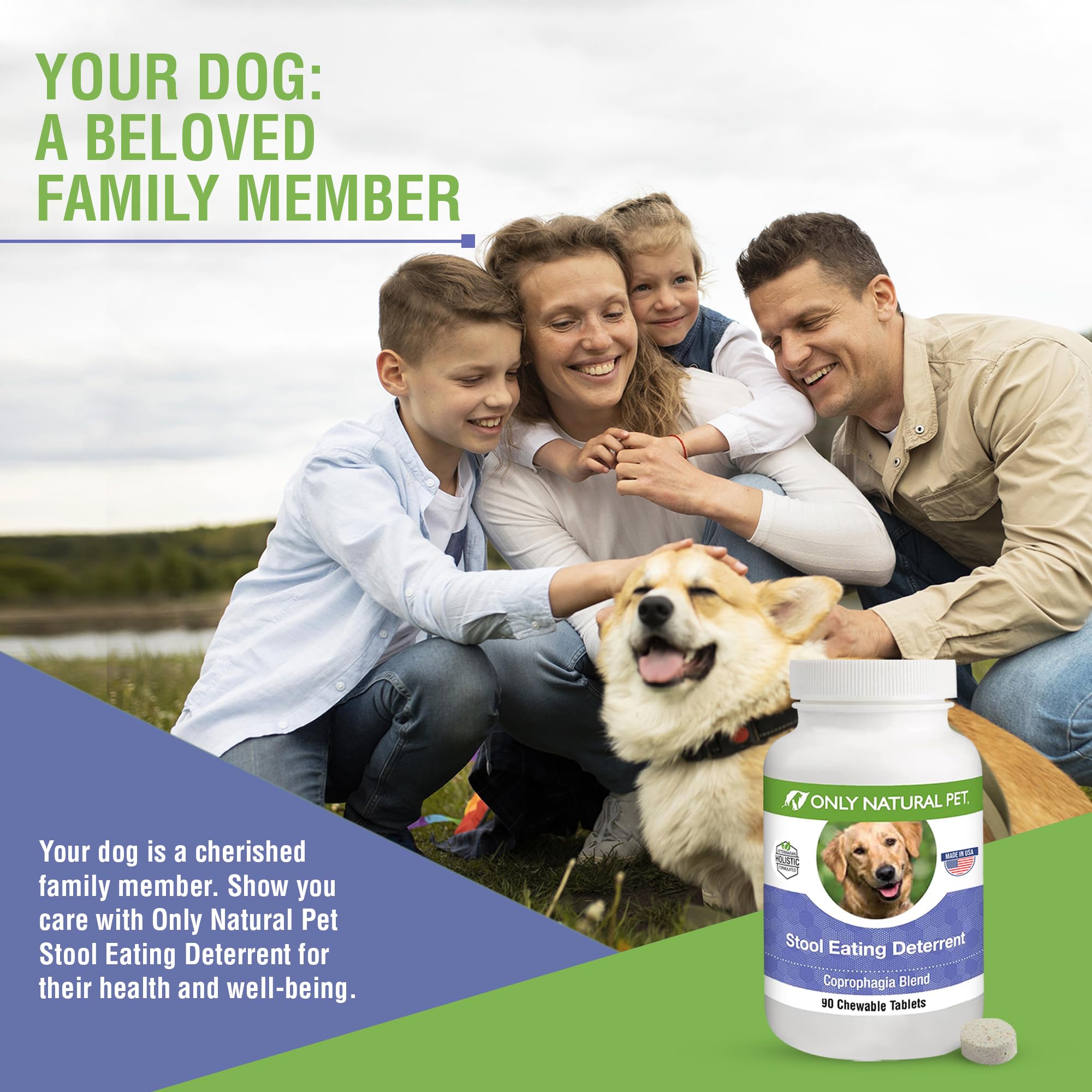 ONLY NATURAL PET Stool Eating Deterrent - Stop Stool Eating Coprophagia - Prevent Poop Eating in Dogs & Puppies | w/Digestive En