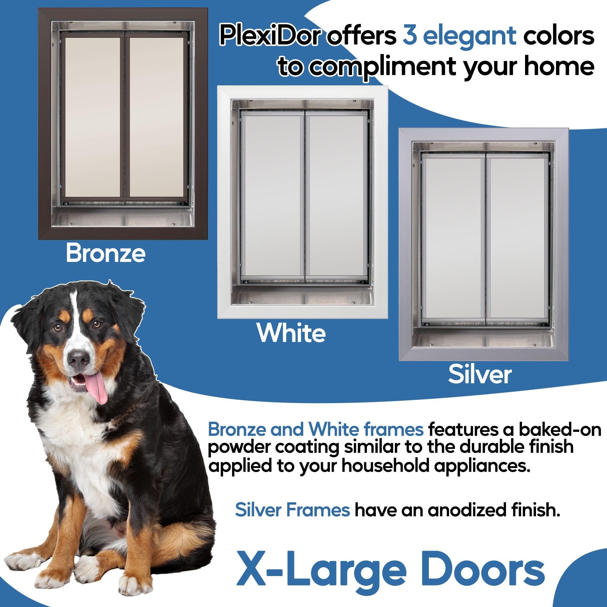 Plexidor Performance Pet Doors For Cats And Dogs - Wall Mount Pet Door With Lock And Key - Energy Efficient - White