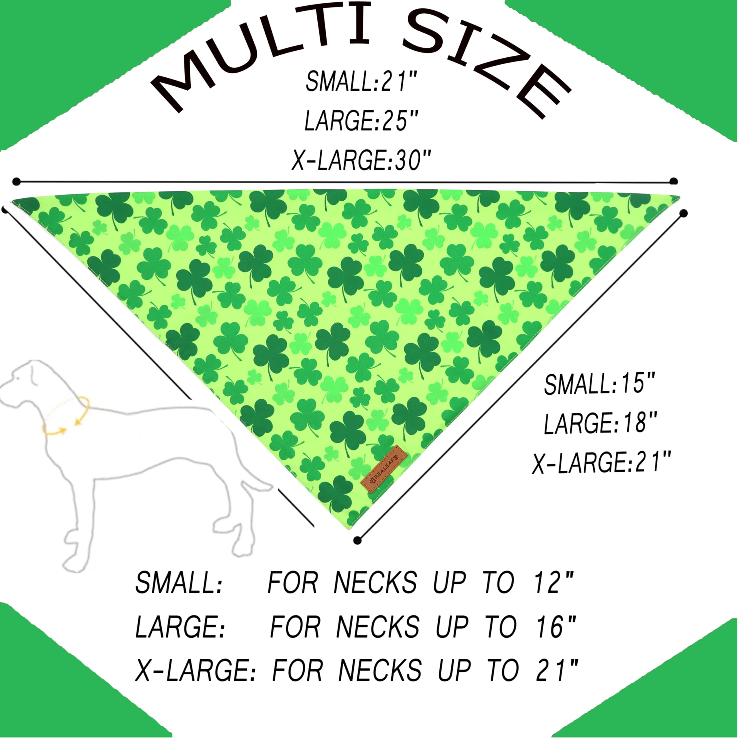 Realeaf St. Patrick'S Day Dog Bandanas 2 Pack, Triangle Reversible Pet Scarf For Boys And Girls, Premium Durable Fabric, Holiday Bandana For Small And Medium Dogs (Small)