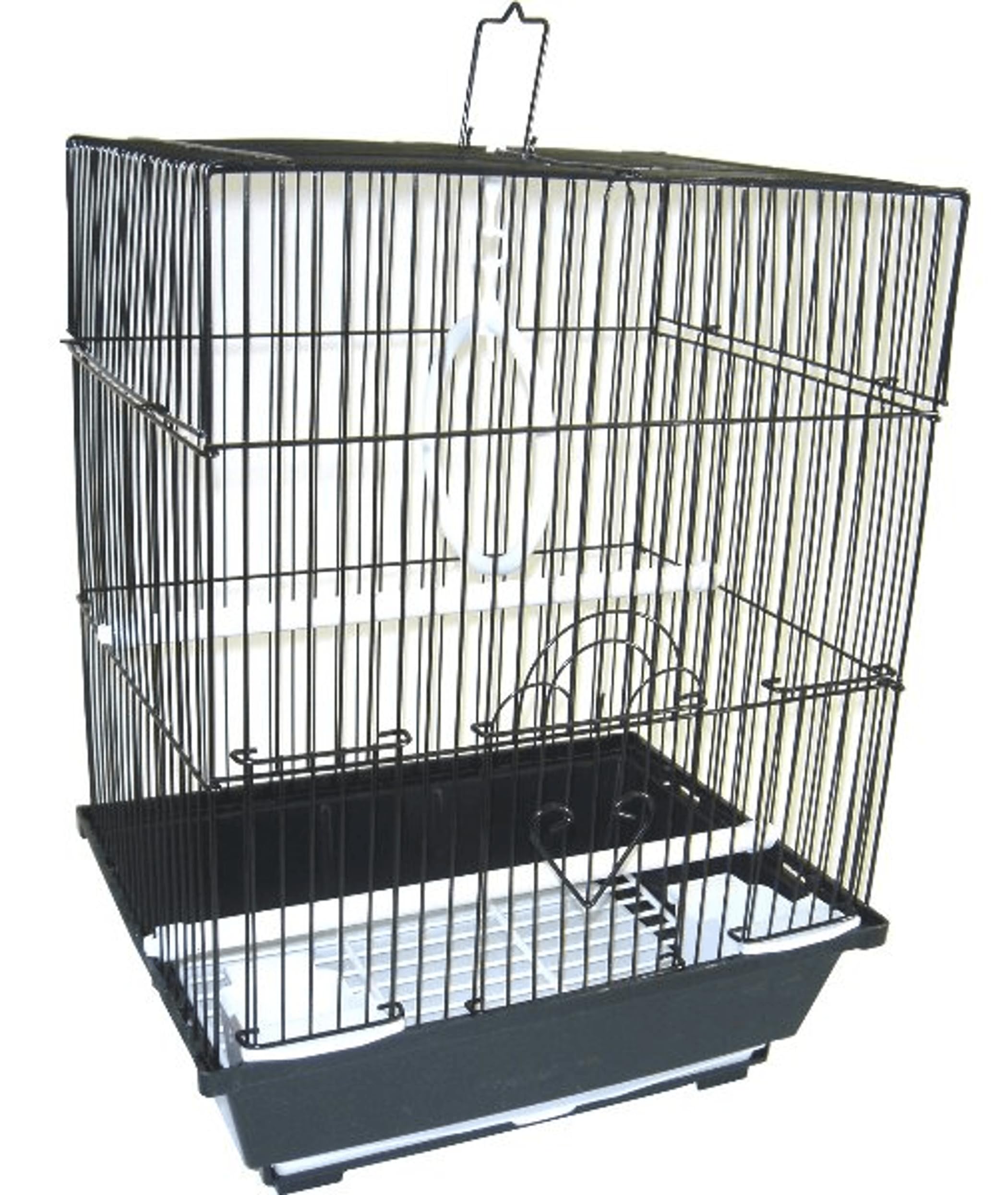 Yml A1124Mblk Flat Top Small Parakeet Cage, 11'' X 8.5'' X 14''