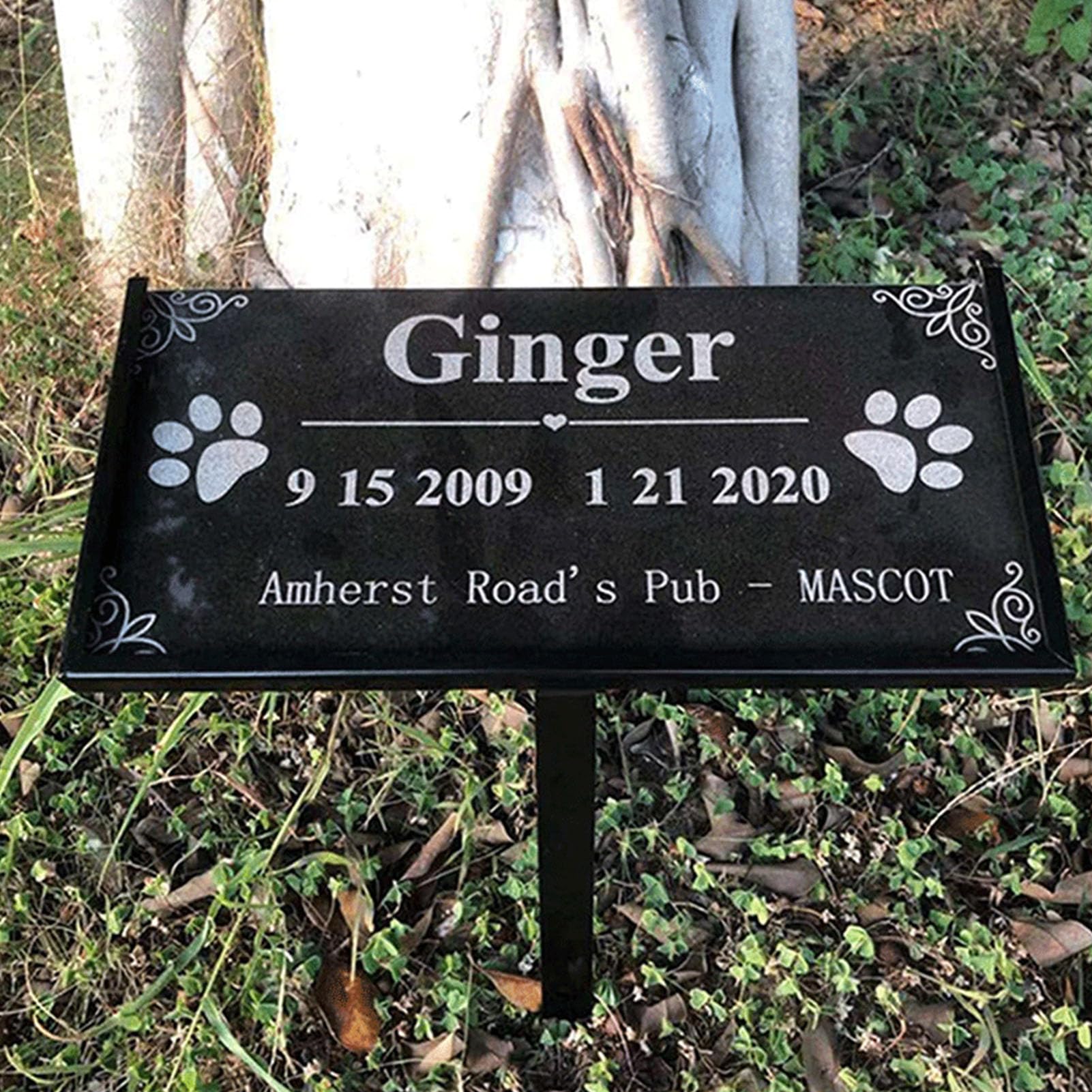 Ciciglow Grave Marker Stand, 12 X 6 Iron Anti Fade Matte Finish Memorial Stones Plaque Grave Markers Stand Marker Holder For Lov