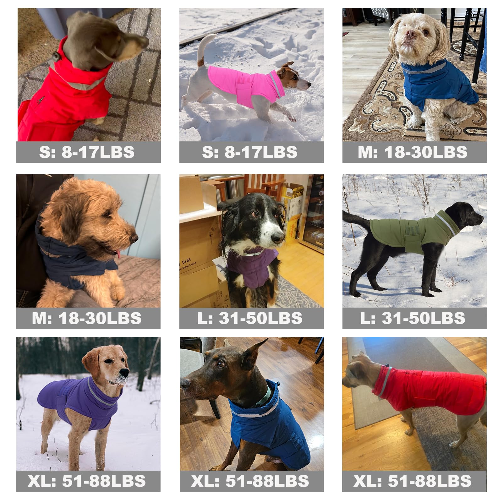 Mklhgty Dog Coat - Waterproof & Windproof Winter Jacket For Small To Large Dogs, Reflective Turtleneck With Adjustable Sizes