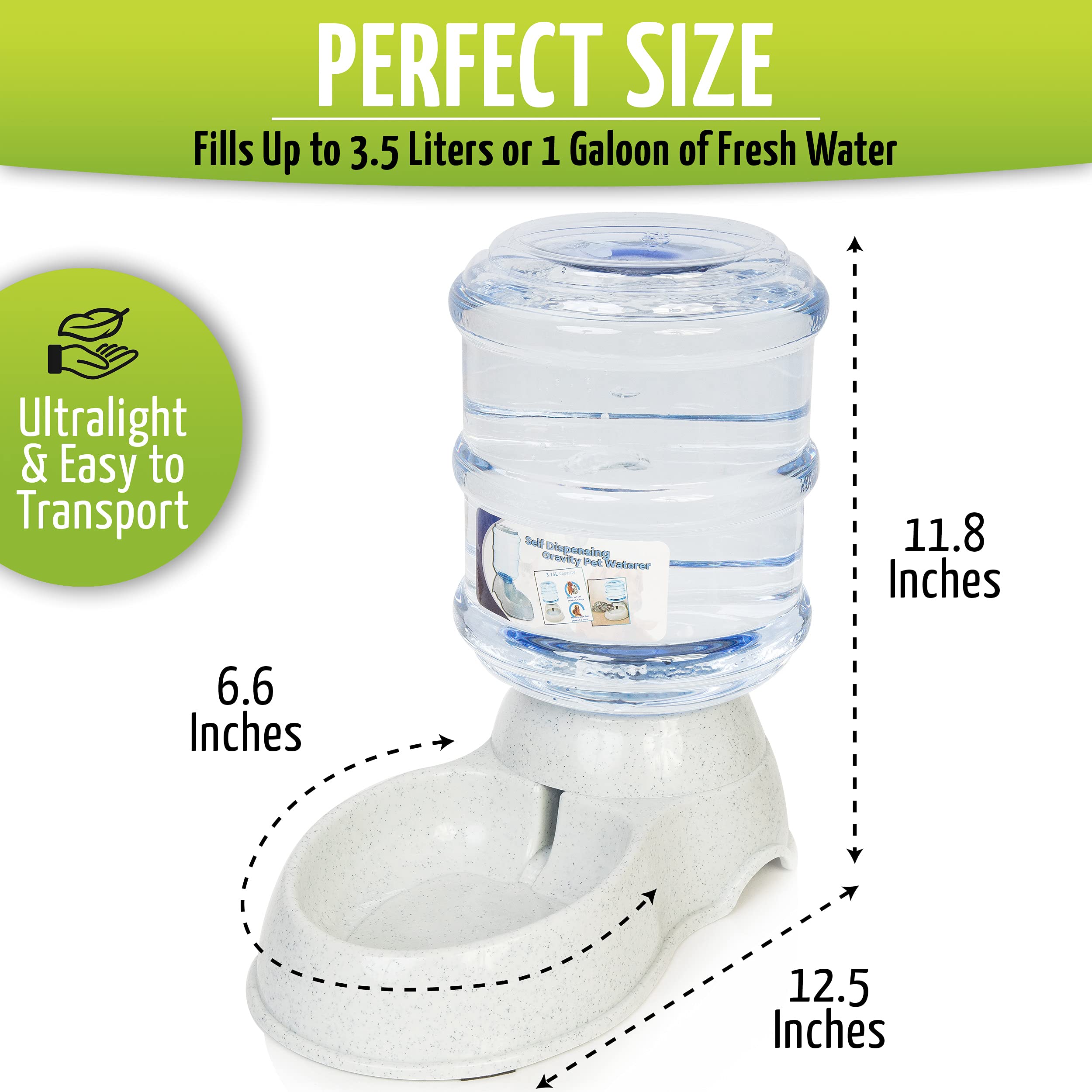 Zone Tech Self-Dispensing Pet Waterer - Premium Quality Durable Self-Dispensing Gravity 3.7 Liters Pet Waterer (Self-Dispensing