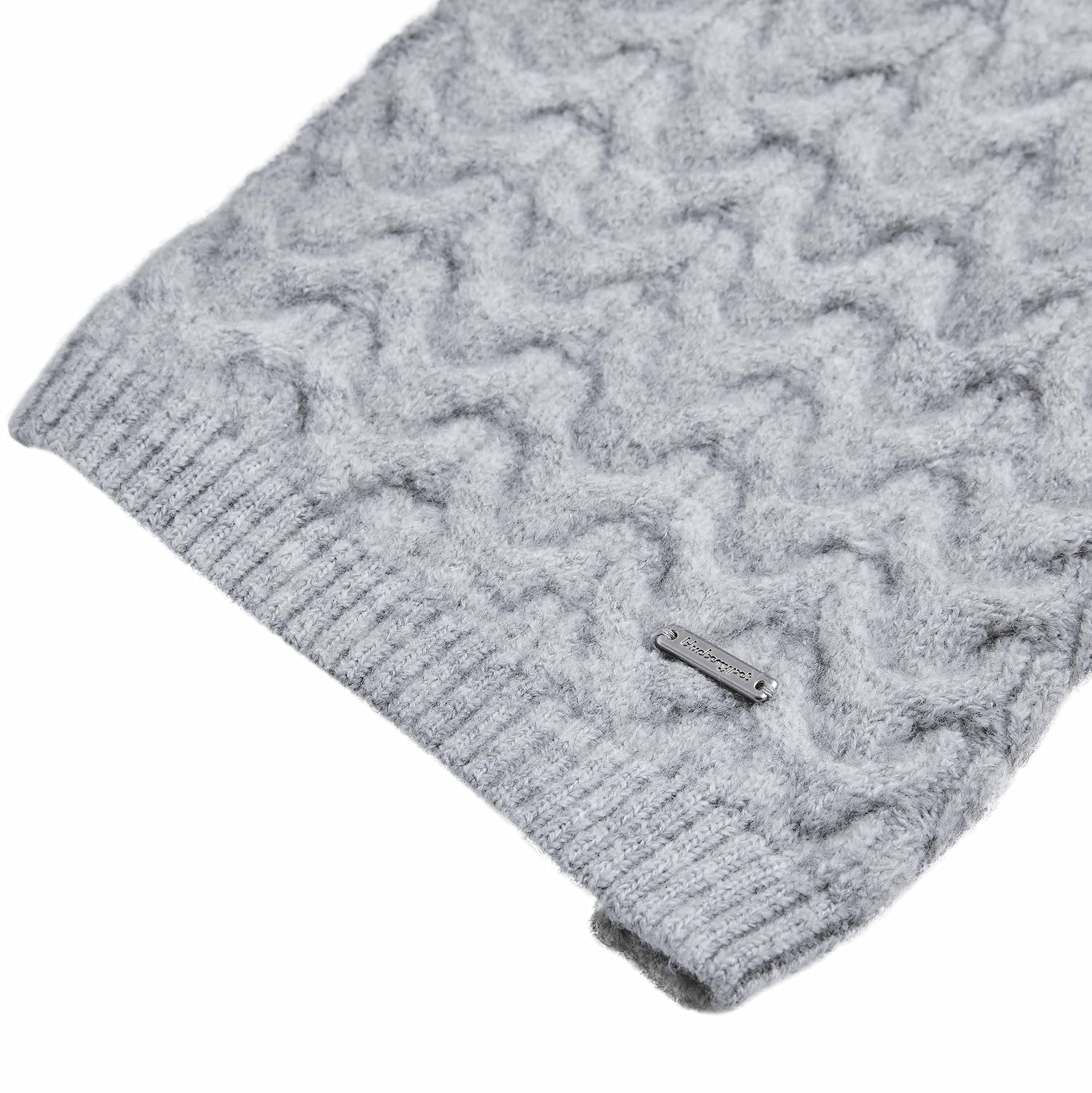 Blueberry Pet Classic Fuzzy Textured Knit Pullover Turtle-Neck Dog Sweater in Heather Grey, Back Length 10'', Pack of 1 Clothes