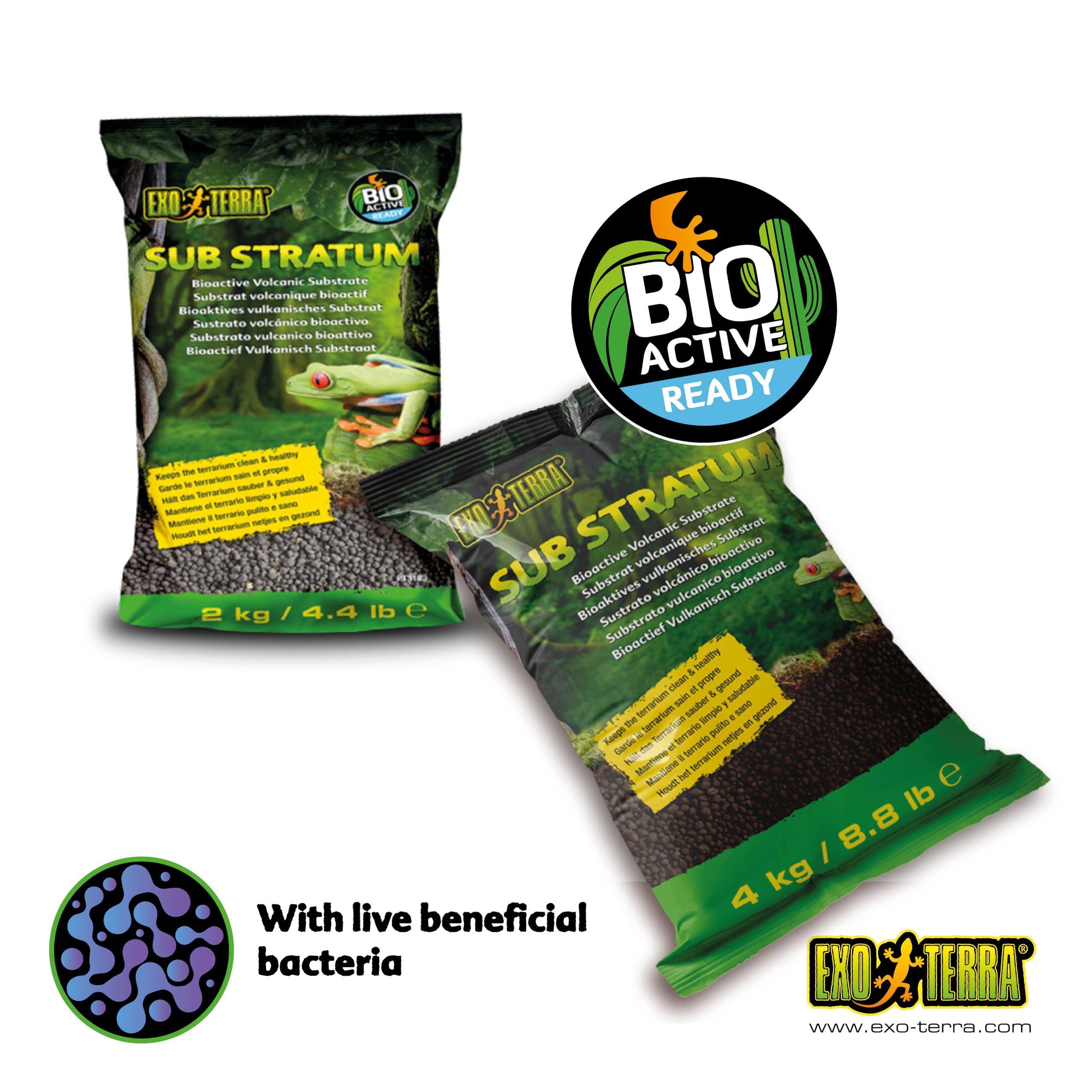 Exo Terra Sub Stratum, Bioactive Volcanic Substrate for Reptile Terrariums, Eliminates Odor, Offers Correct Moisture Levels 4.4