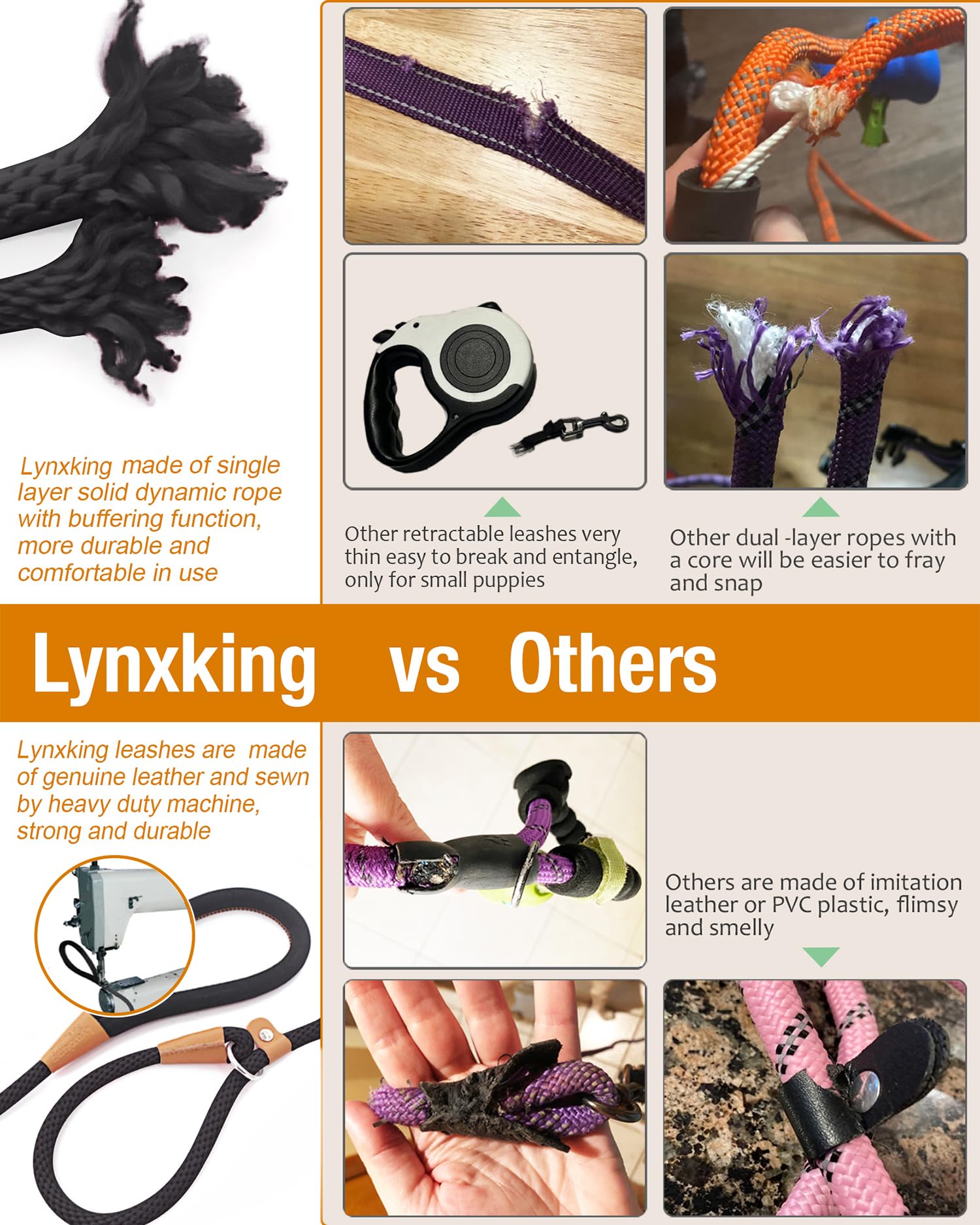 Lynxking Slip Lead Dog Leash 8 Ft X 1/2 Inches Strong Heavy Duty Dog Rope Leash Braided Comfortable Handle For Small Medium Large Dogs