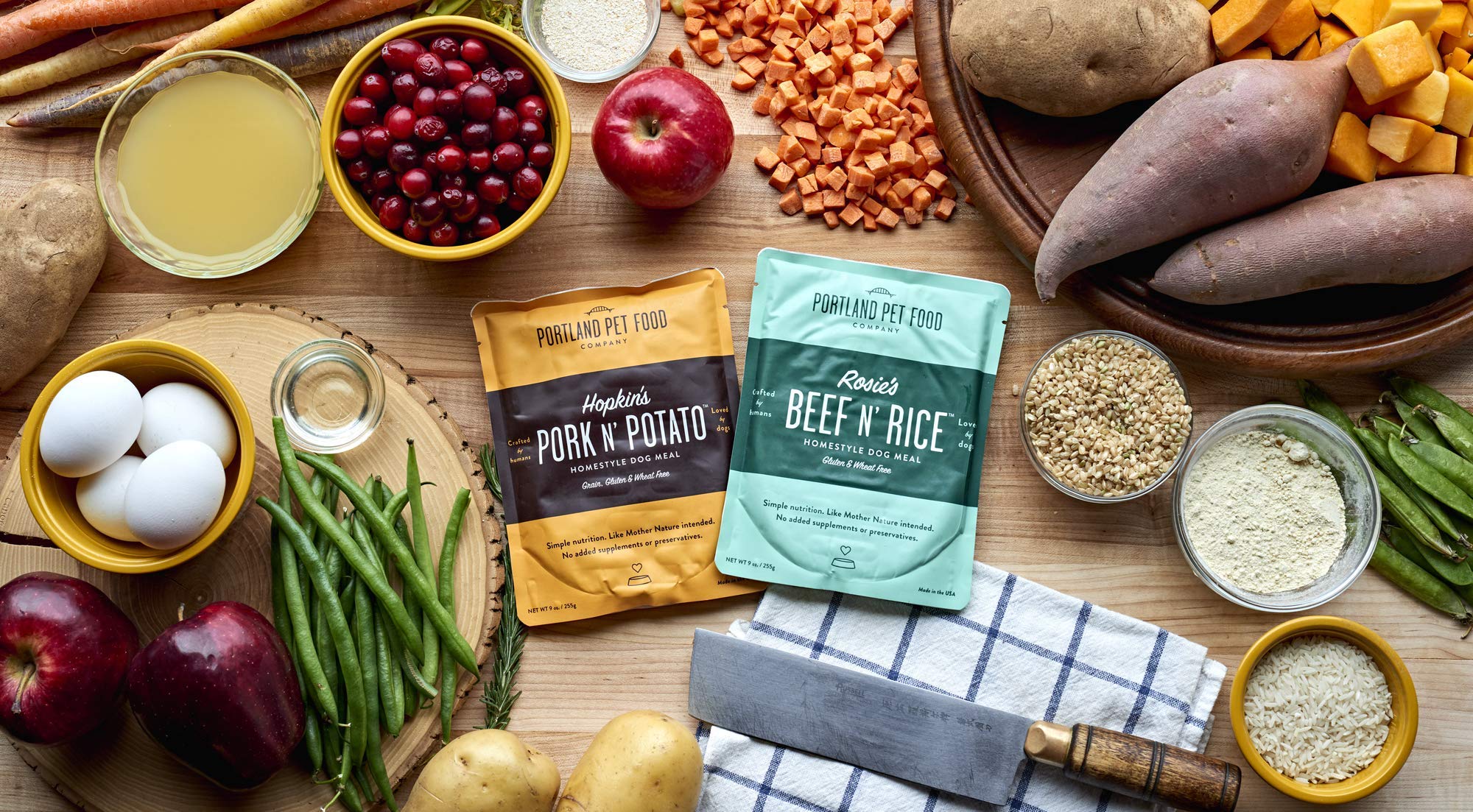 Portland Pet Food Company Fresh Dog Food Pouches - Human-Grade Topper Mix-Ins & Wet Pet Meals - Small & Large Breed Puppy & Seni