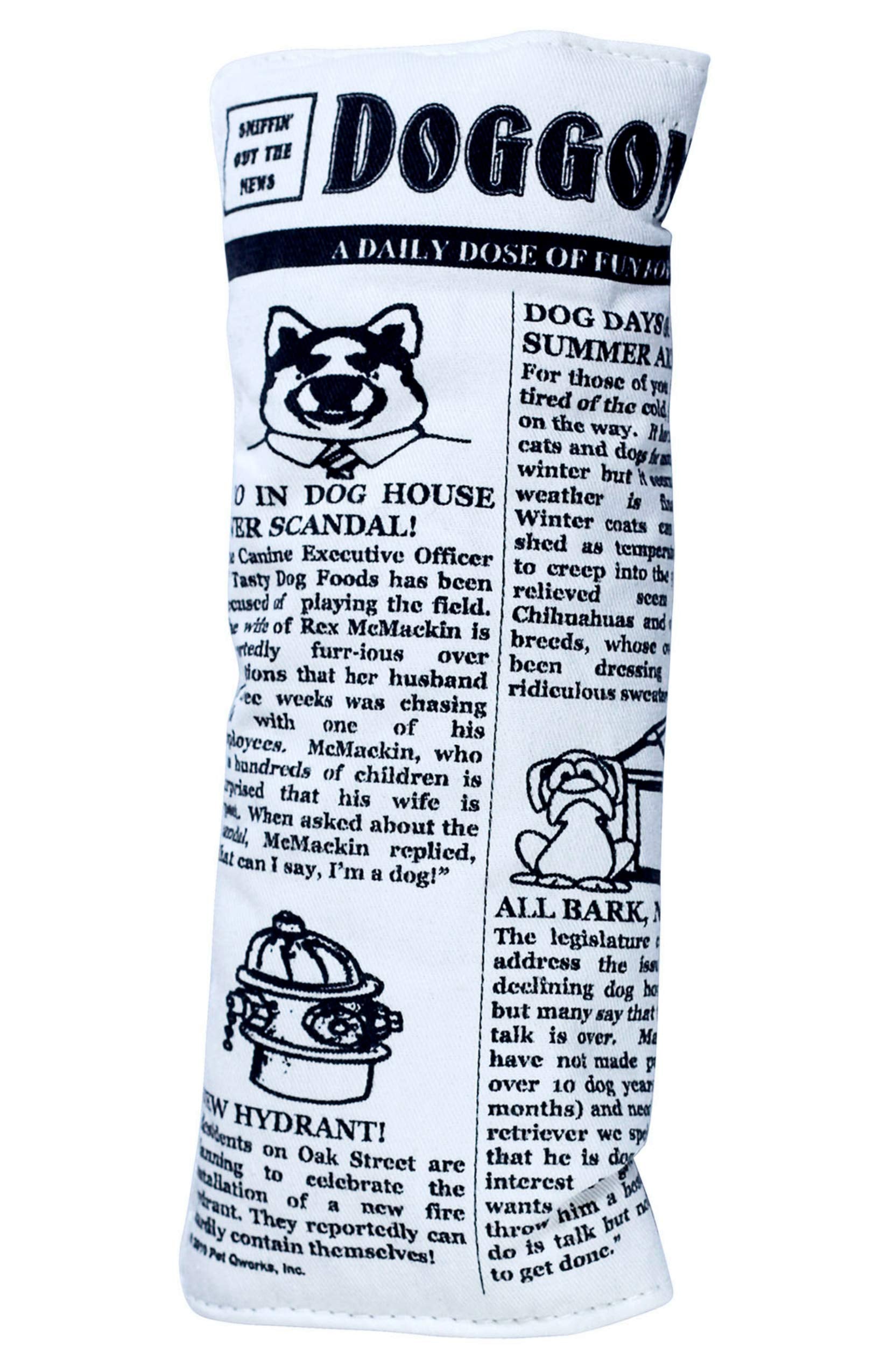 Pet Qwerks Plush Interactive Dog Toys - Newspaper Squeaker Toy - 10 In,Large Breeds