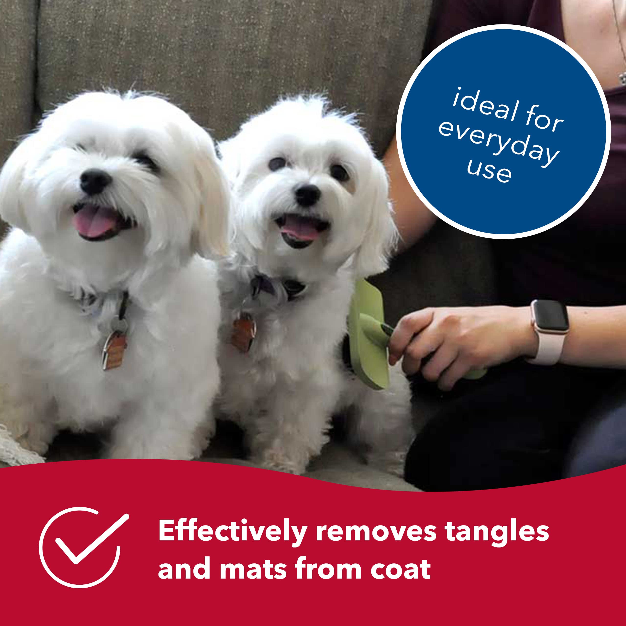 Coastal Pet Safari Curved Firm Slicker Dog Brush - Dog Deshedding Brush - Prevents Mats And Tangled Hair - For Dogs With Short Or Long Hair - One Size - 6.5' X 3.06'