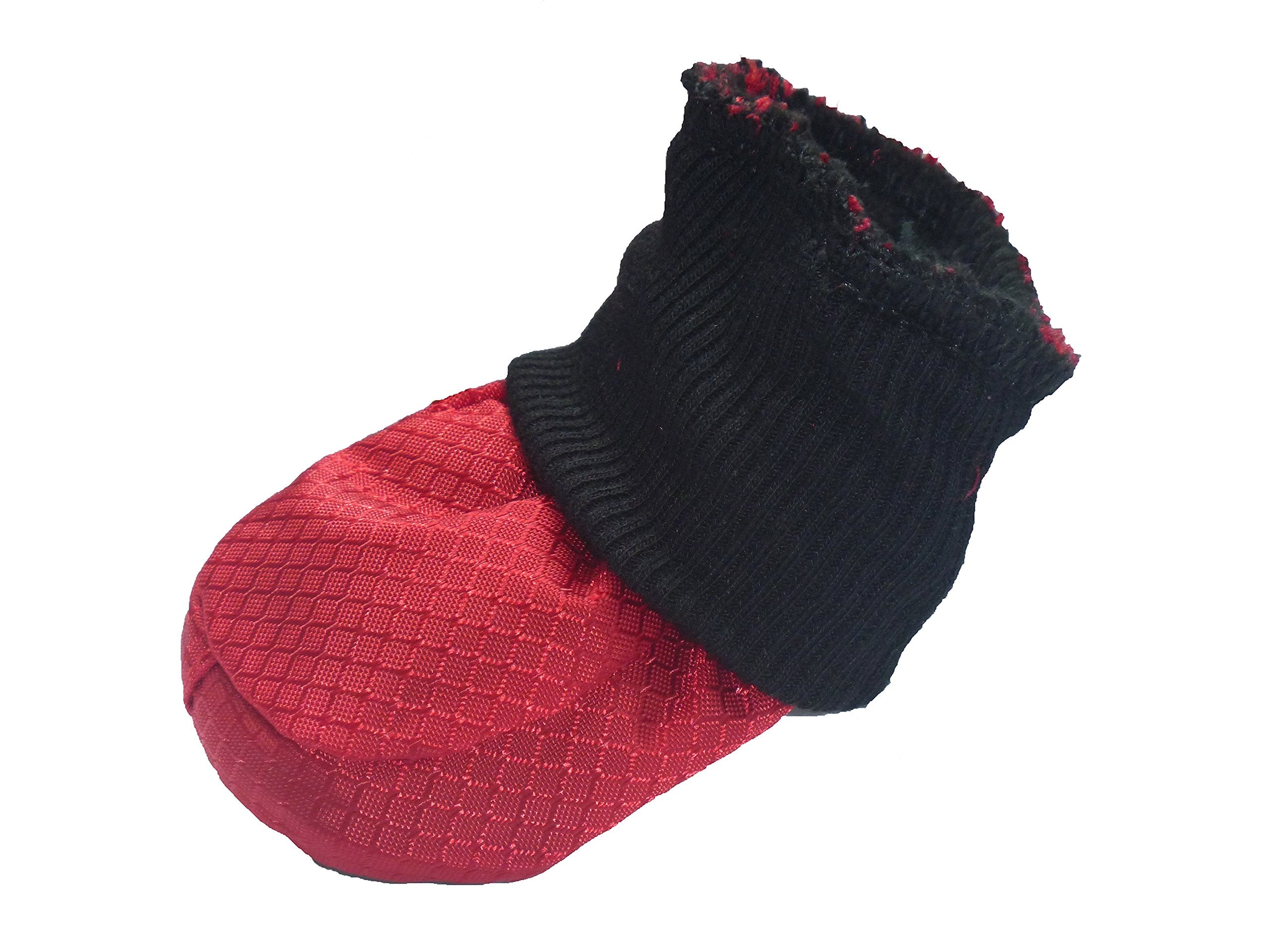 LONSUNEER Dog Boots - Waterproof & Nonslip - Soft Sole - Size Small - Red - Set of 4